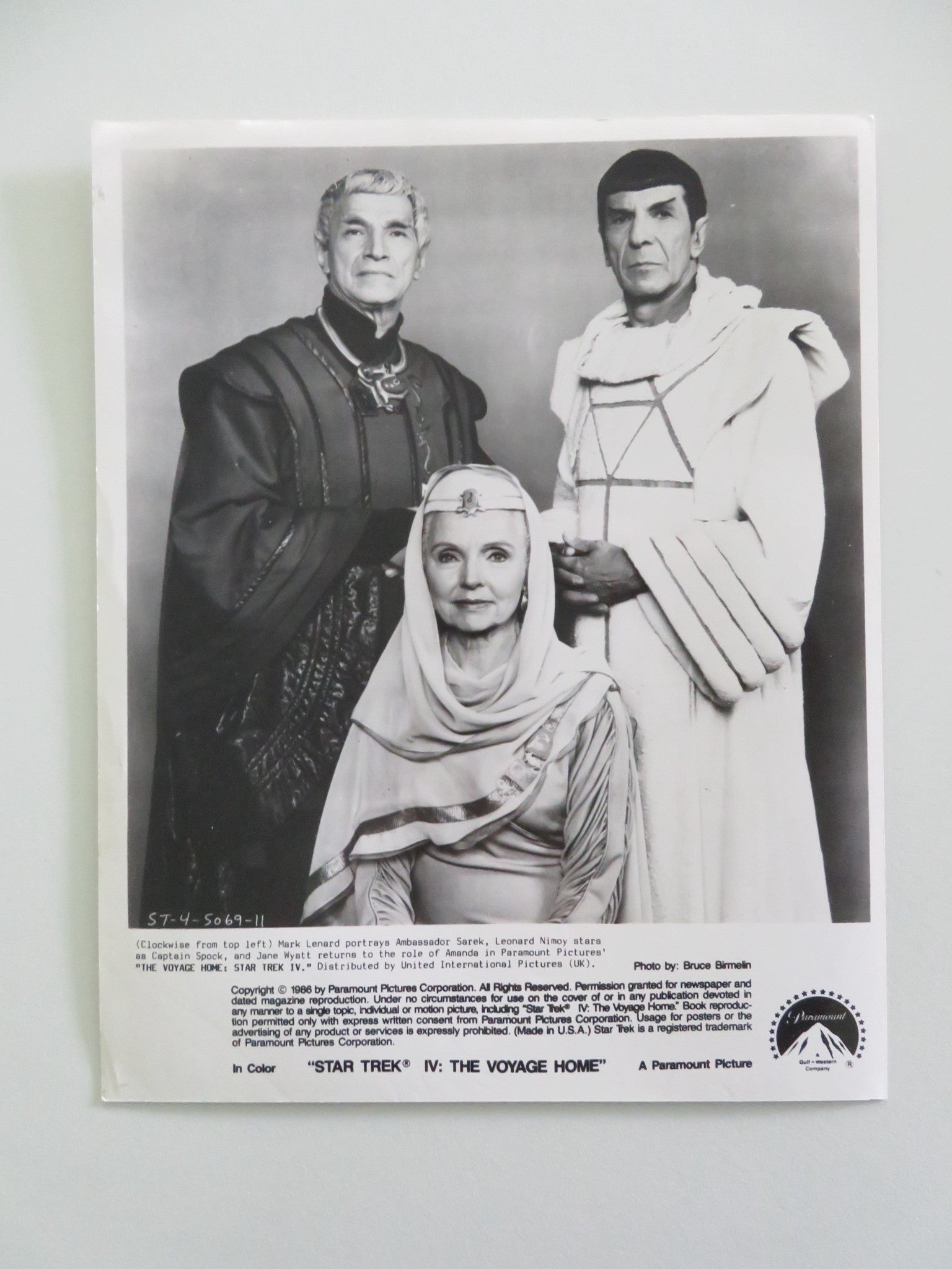 STAR TREK IV: THE VOYAGE HOME MOVIE STILL PHOTO LOT OF 6 WILLIAM SHATNER 1986 Movie posters