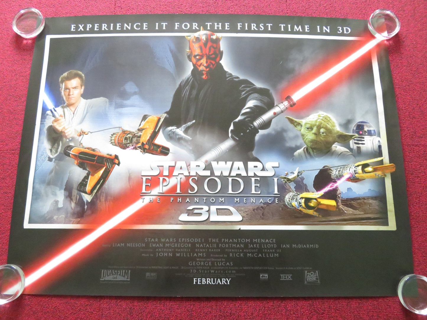 STAR WARS EPISODE I - THE PHANTOM MENACE 3D UK QUAD ROLLED POSTER L. NEESON 1999 Rendezvous Cinema Movie posters