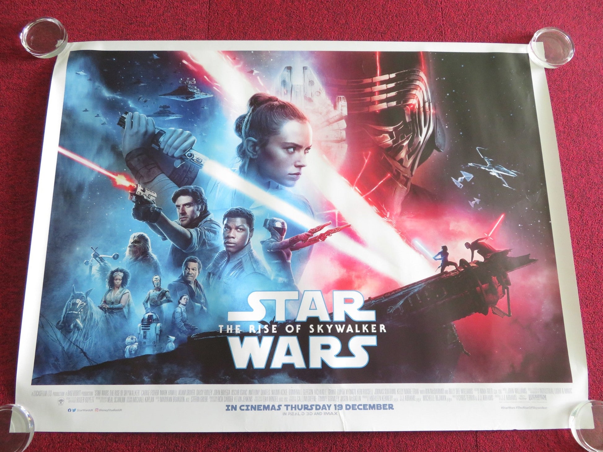 STAR WARS: EPISODE IX - THE RISE OF SKYWALKER UK QUAD ROLLED POSTER 2019 Rendezvous Cinema Movie posters