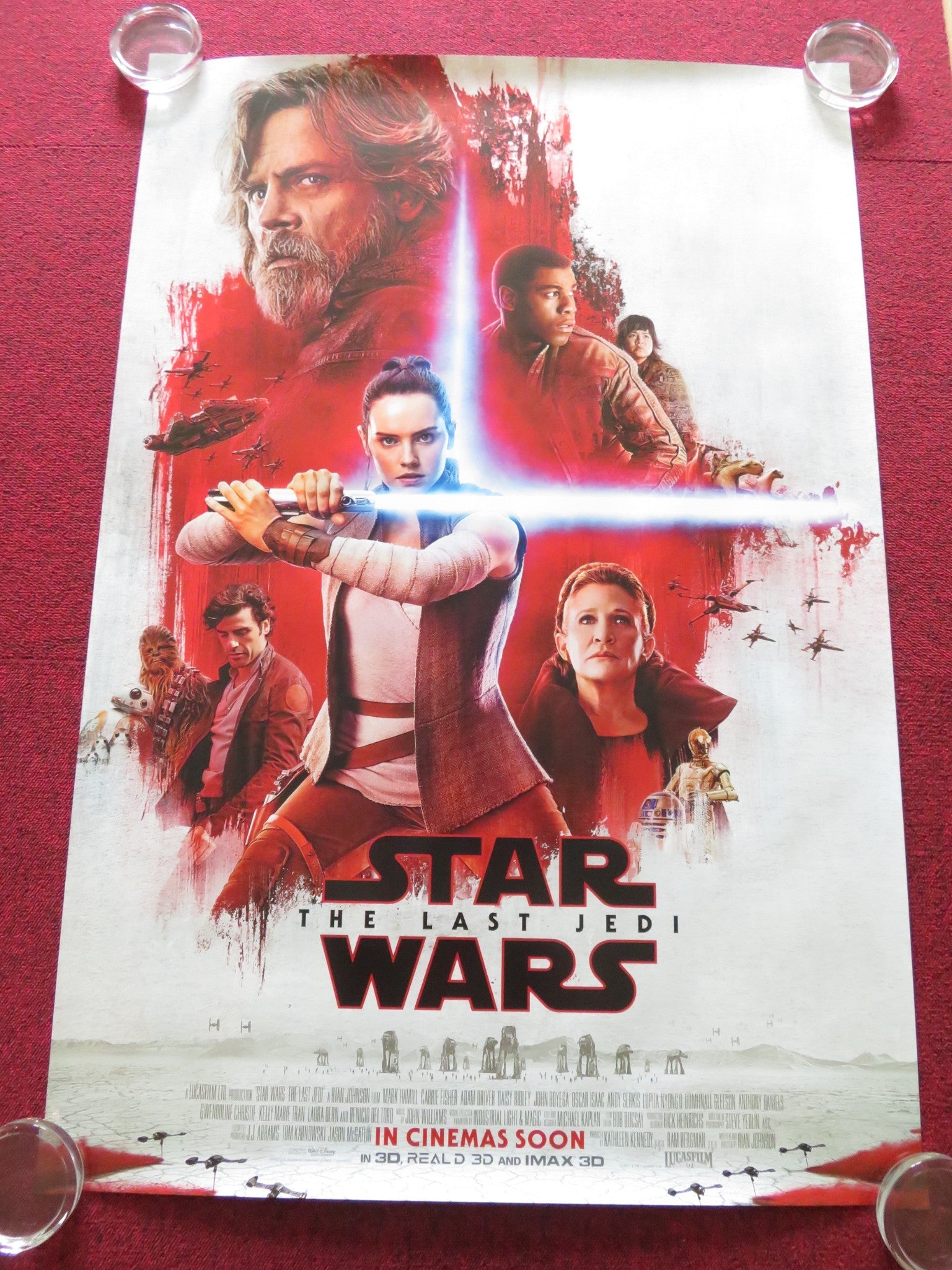 STAR WARS: EPISODE VIII - THE LAST JEDI - A US ONE SHEET ROLLED POSTER 2017 Rendezvous Cinema Movie posters