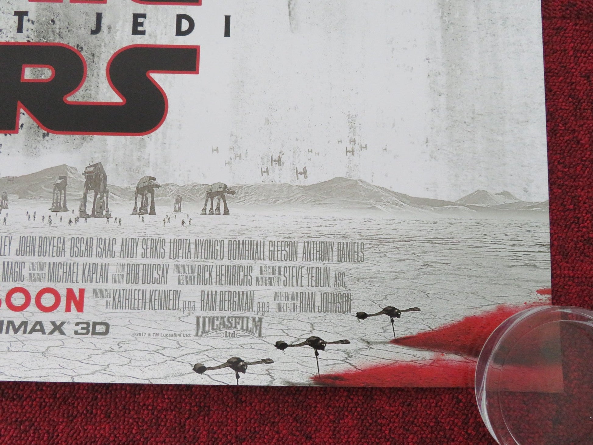 STAR WARS: EPISODE VIII - THE LAST JEDI US ONE SHEET ROLLED POSTER DRIVER 2017 Movie posters
