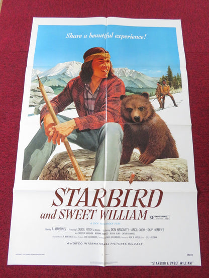 STARBIRD AND SWEET WILLIAM FOLDED US ONE SHEET POSTER A MARTINEZ L. LEWIS 1975 Rendezvous Cinema Movie posters