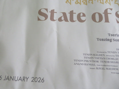 STATE OF STATELESSNESS UK QUAD ROLLED POSTER TENZIN CHOEGYAL T. DHARGAY 2024 Movie posters