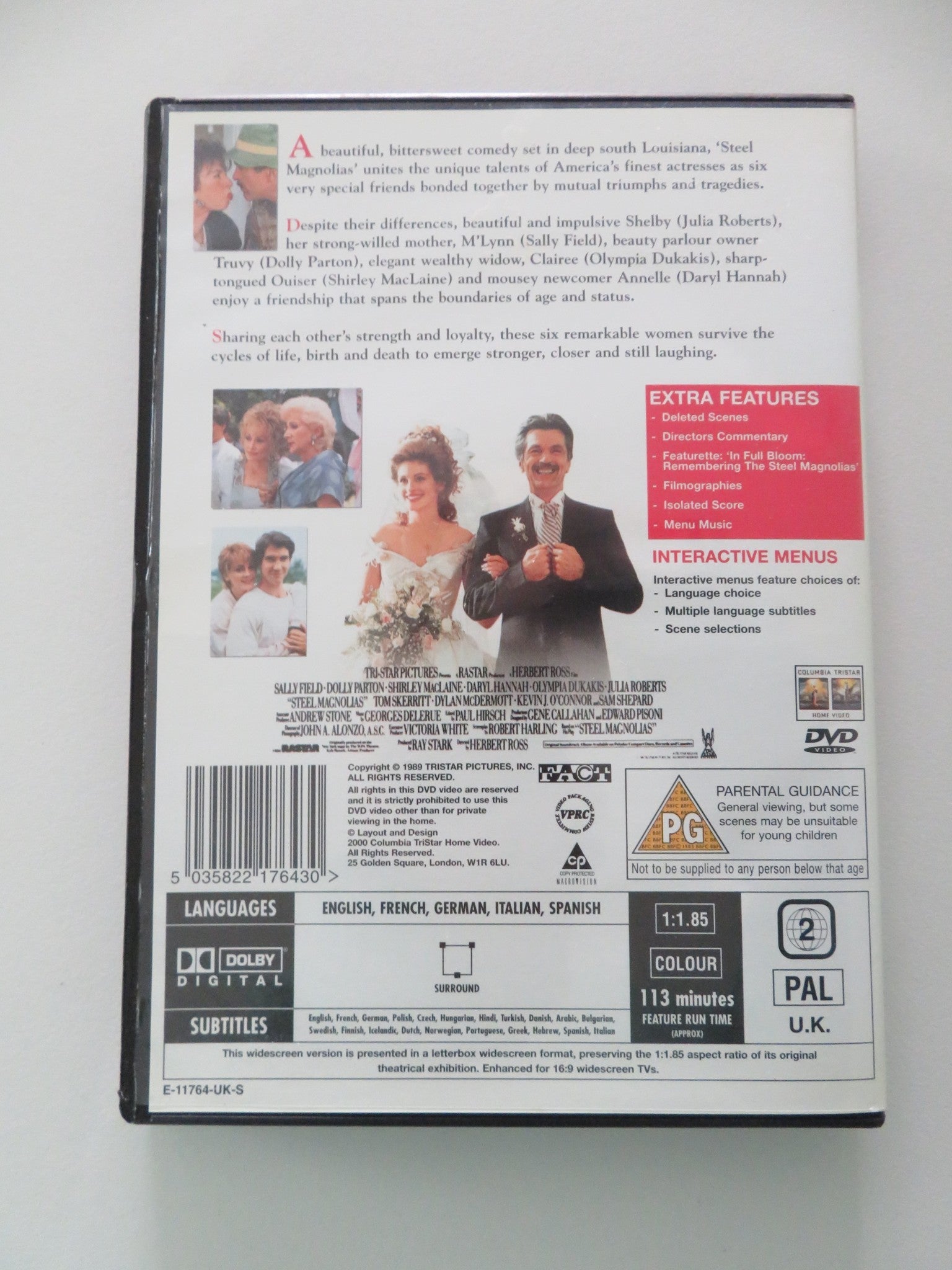 Steel Magnolias (DVD) Sally Field Dolly Parton Shirley Maclaine 1989 Region 2 Movie posters