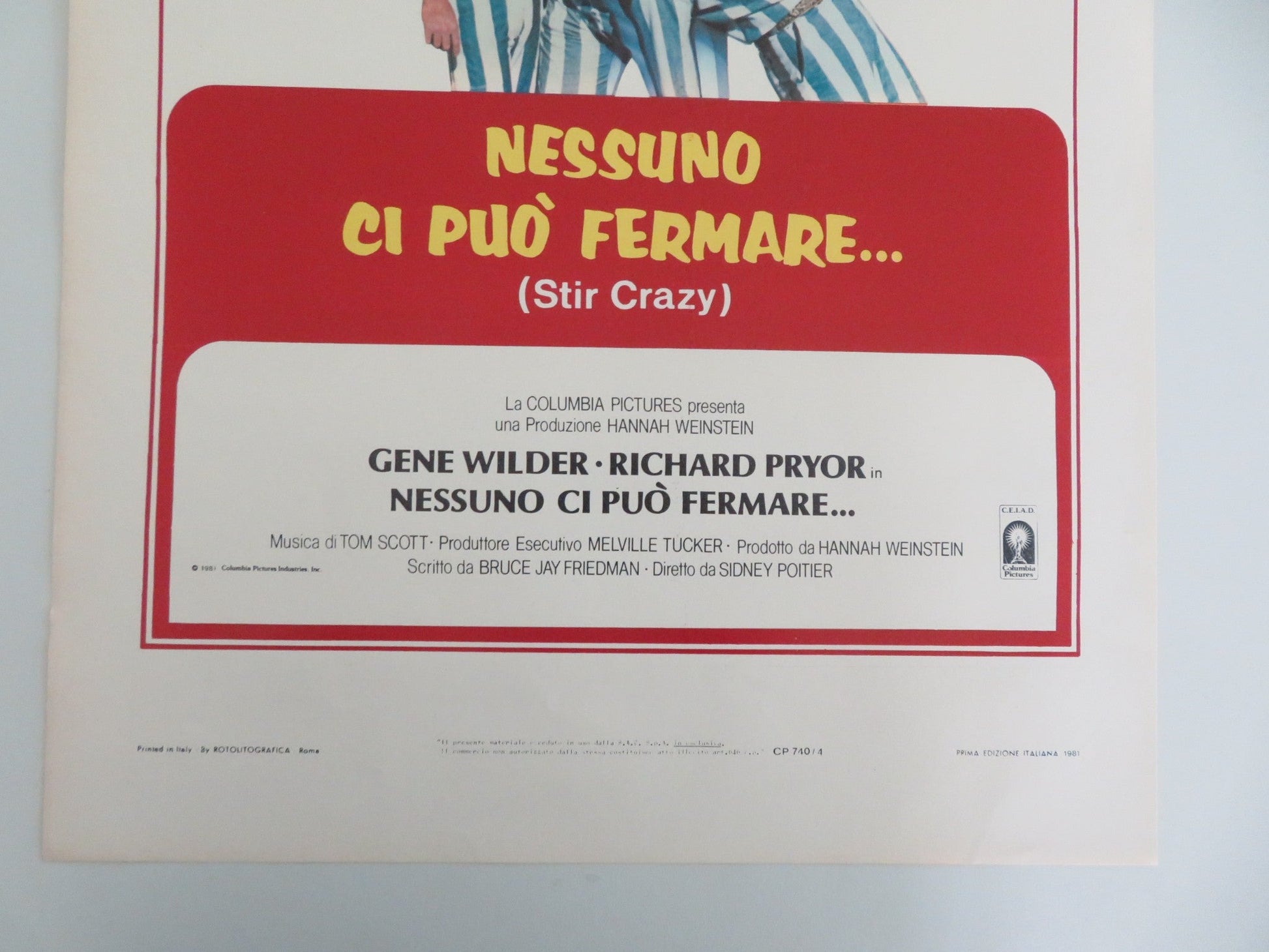 Stir Crazy Italian Locandina Poster Gene Wilder Richard Pryor 1980 Movie posters
