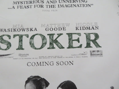 STOKER - A UK QUAD ROLLED POSTER MIA WASIKOWSKA NICOLE KIDMAN 2013 Movie posters