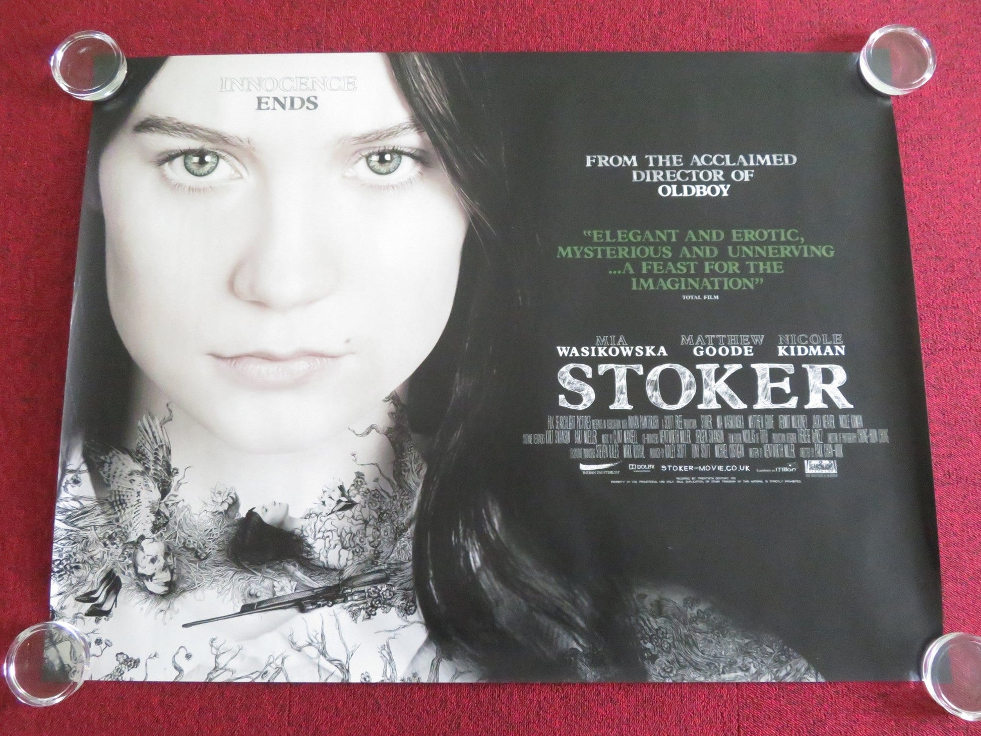 STOKER - B UK QUAD ROLLED POSTER MIA WASIKOWSKA NICOLE KIDMAN 2013 Movie posters