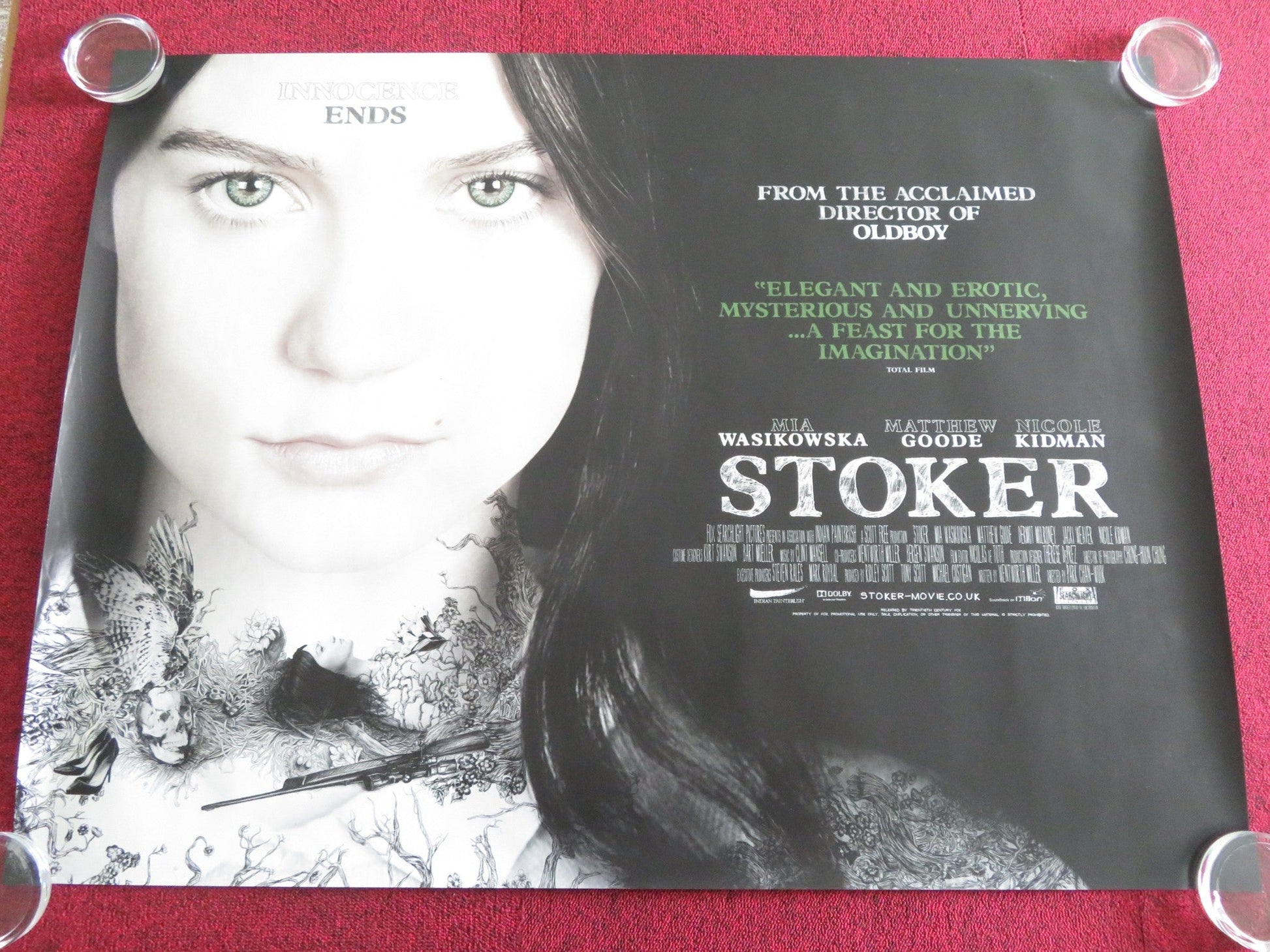 STOKER - B UK QUAD ROLLED POSTER MIA WASIKOWSKA NICOLE KIDMAN 2013 Rendezvous Cinema Movie posters