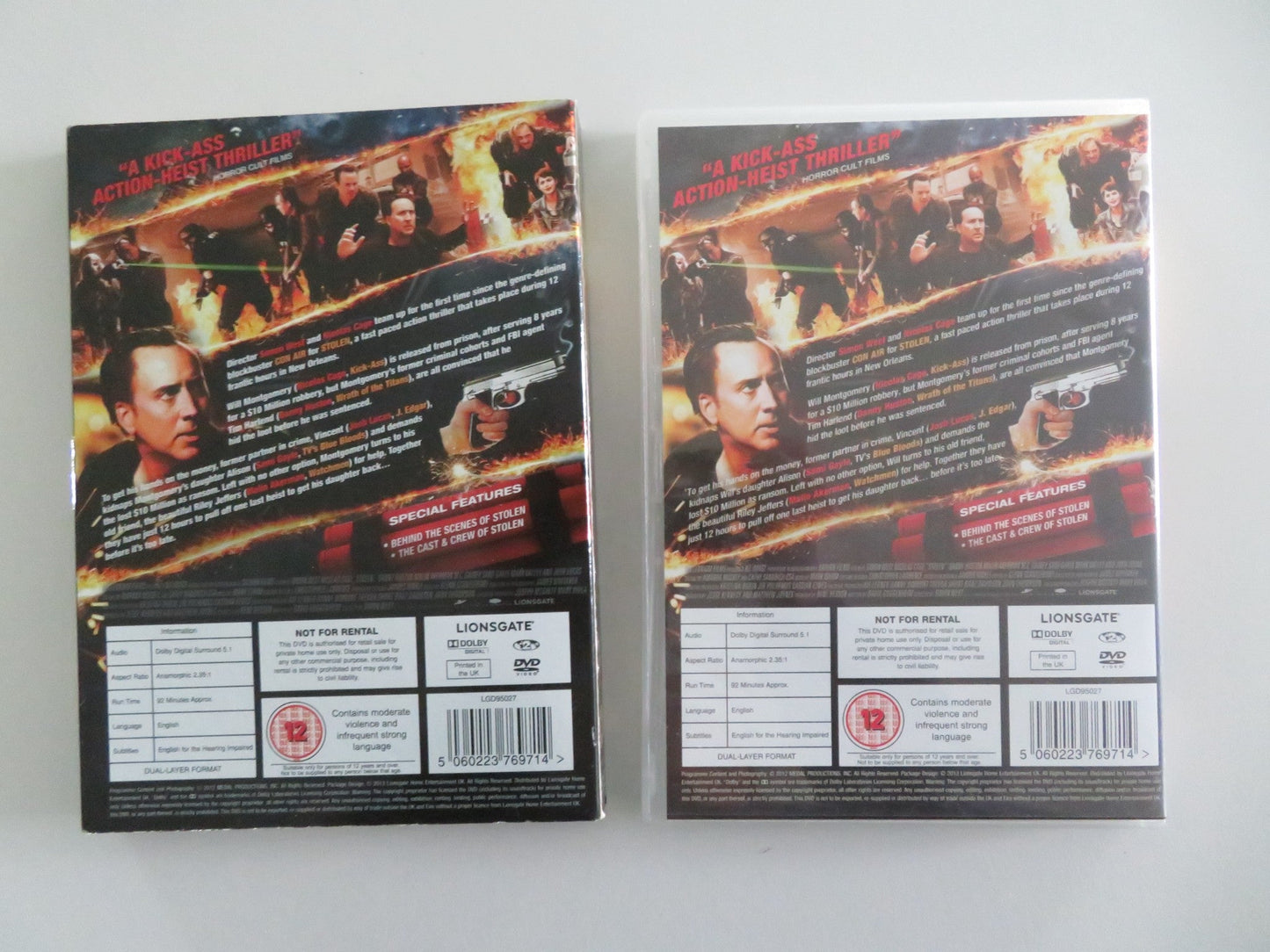 STOLEN (DVD) NICOLAS CAGE JOSH LUCAS 2012 REGION 2 Movie posters