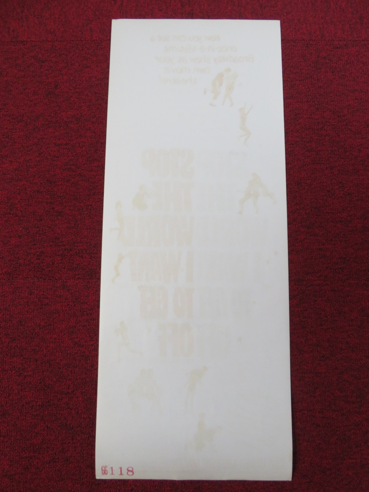 STOP THE WORLD I WANT TO GET OFF US INSERT POSTER TONY TANNER M. MARTIN 1966 Rendezvous Cinema Movie posters