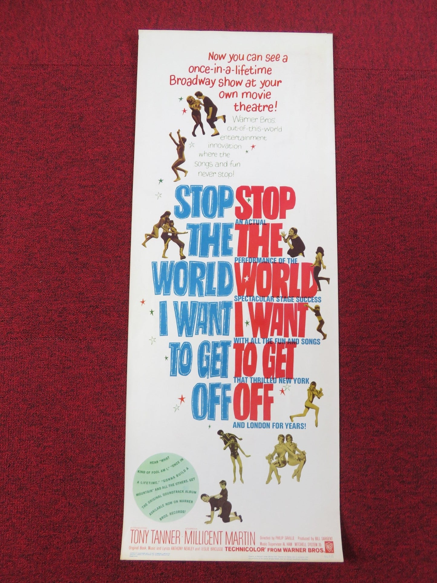 STOP THE WORLD I WANT TO GET OFF US INSERT POSTER TONY TANNER M. MARTIN 1966 Rendezvous Cinema Movie posters
