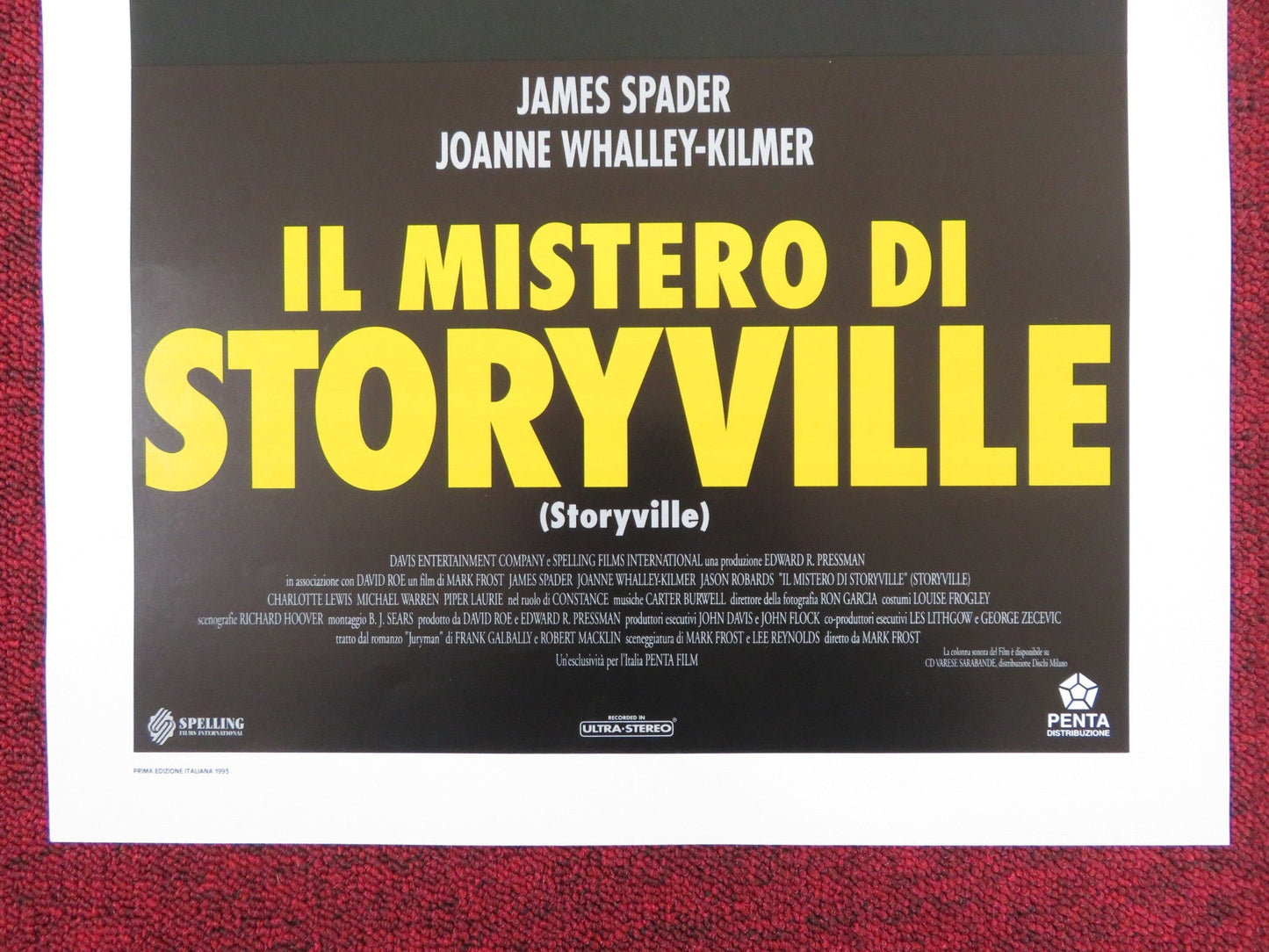 STORYVILLE ITALIAN LOCANDINA POSTER JAMES SPADER JOANNE WHALLEY 1993 Rendezvous Cinema Movie posters
