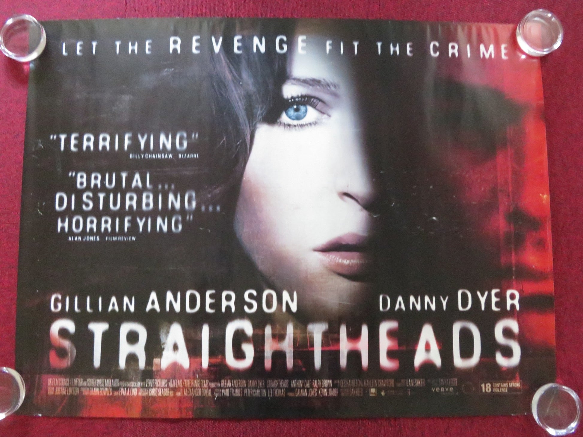 STRAIGHTHEADS UK QUAD ROLLED POSTER GILLIAN ANDERSON DANNY DYER 2007 Rendezvous Cinema Movie posters