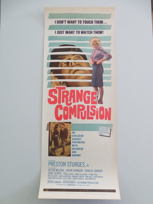 Strange Compulsion US Insert Poster Soloman Sturges Helen Melene 1964 Movie posters