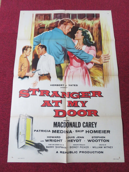 STRANGER AT MY DOOR FOLDED US ONE SHEET POSTER MACDONALD CAREY P. MEDINA 1956 Rendezvous Cinema Movie posters