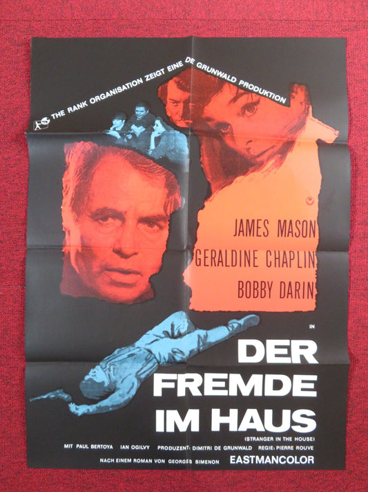 STRANGER IN THE HOUSE GERMAN A1 POSTER FOLDED JAMES MASON GERALDINE CHAPLIN 1967 Rendezvous Cinema Movie posters