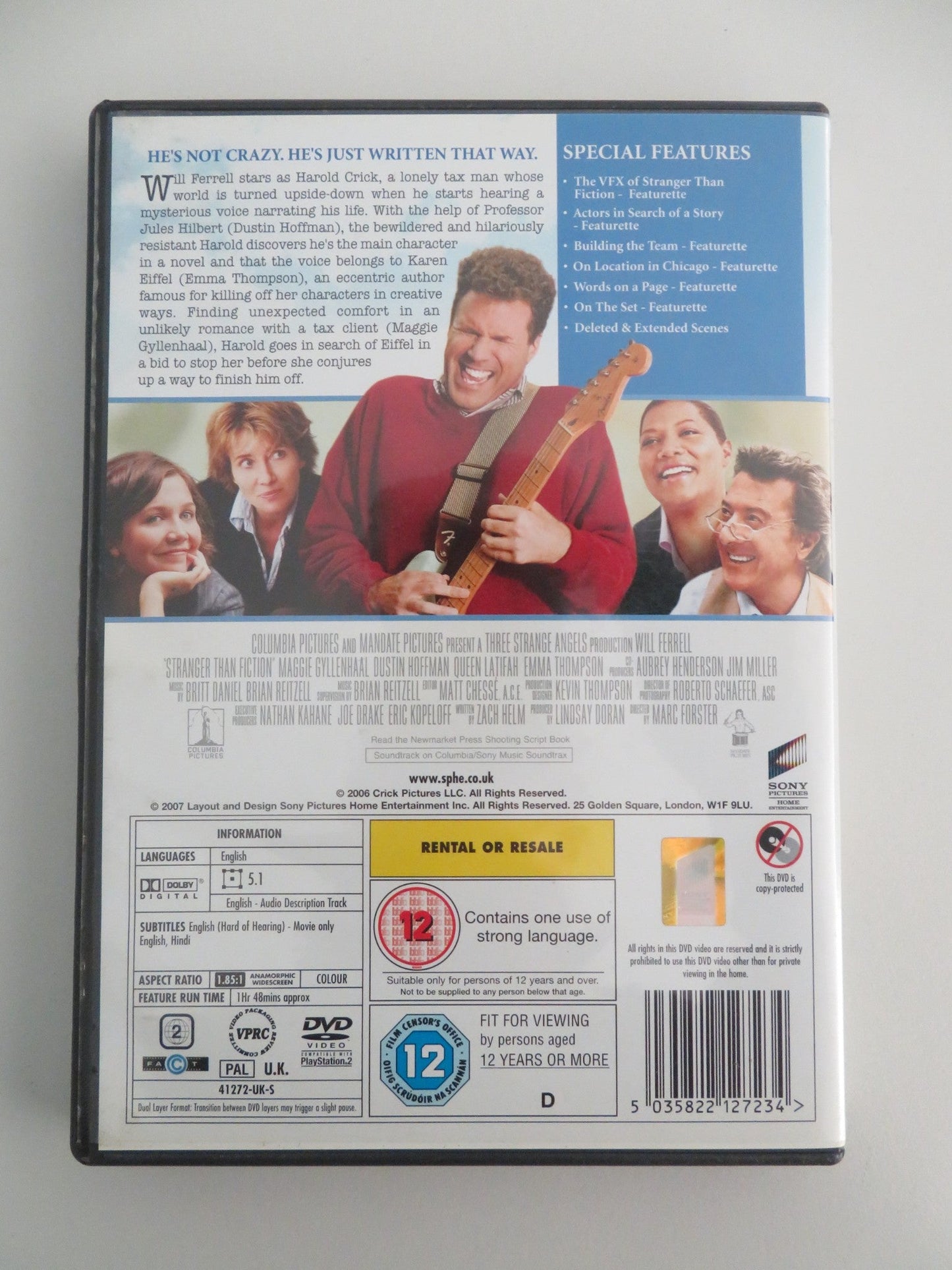 Stranger than Fiction (DVD) Will Ferrell Maggie Gyllenhaal 2006 Region 2 Movie posters