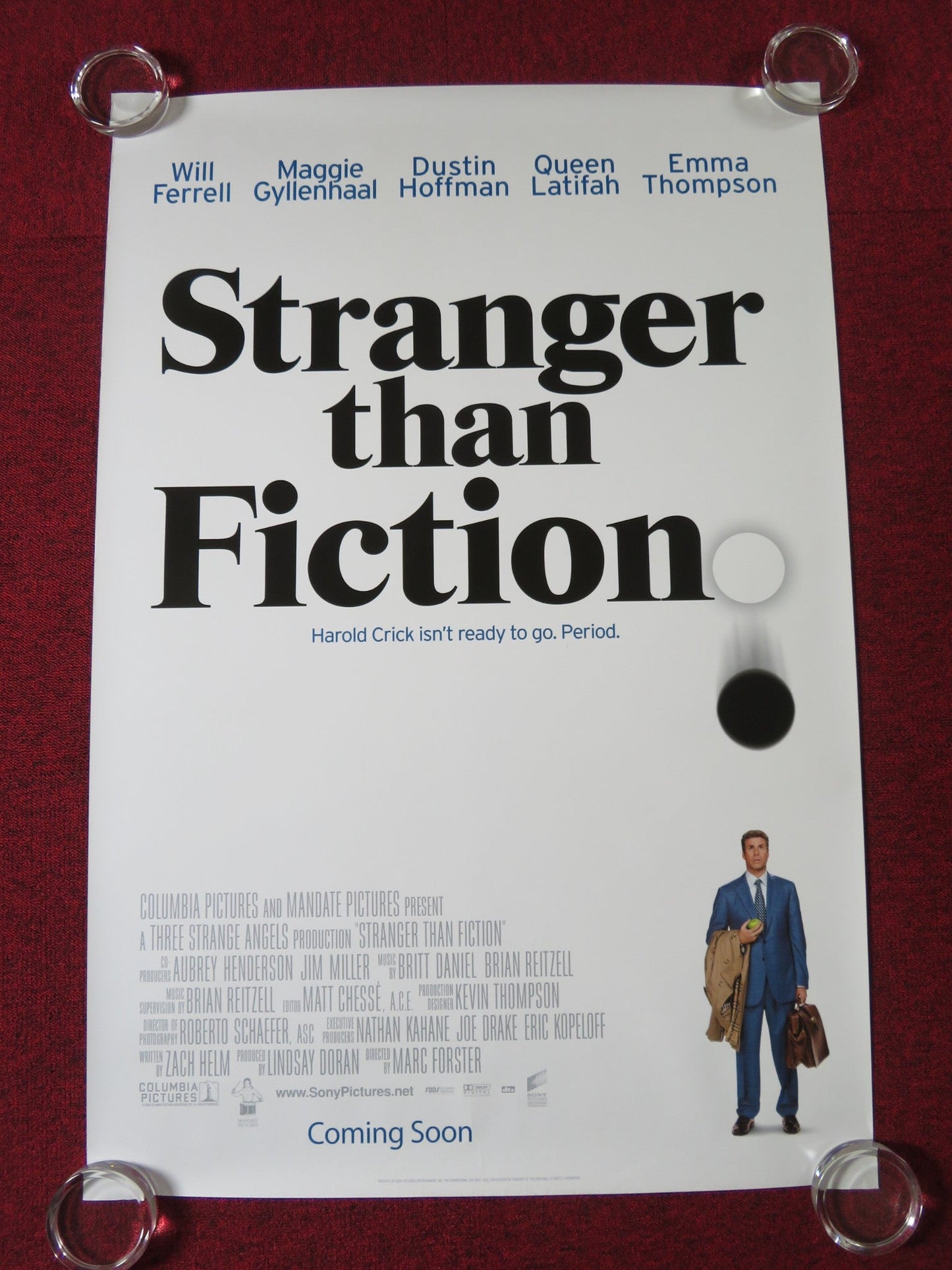 STRANGER THAN FICTION US ONE SHEET ROLLED POSTER WILL FERRELL QUEEN LATIFAH 2006 Rendezvous Cinema Movie posters