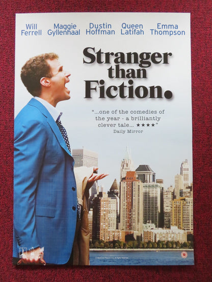 STRANGER THAN FICTION VHS VIDEO POSTER WILL FERRELL DUSTIN HOFFMAN 2006 Rendezvous Cinema Movie posters