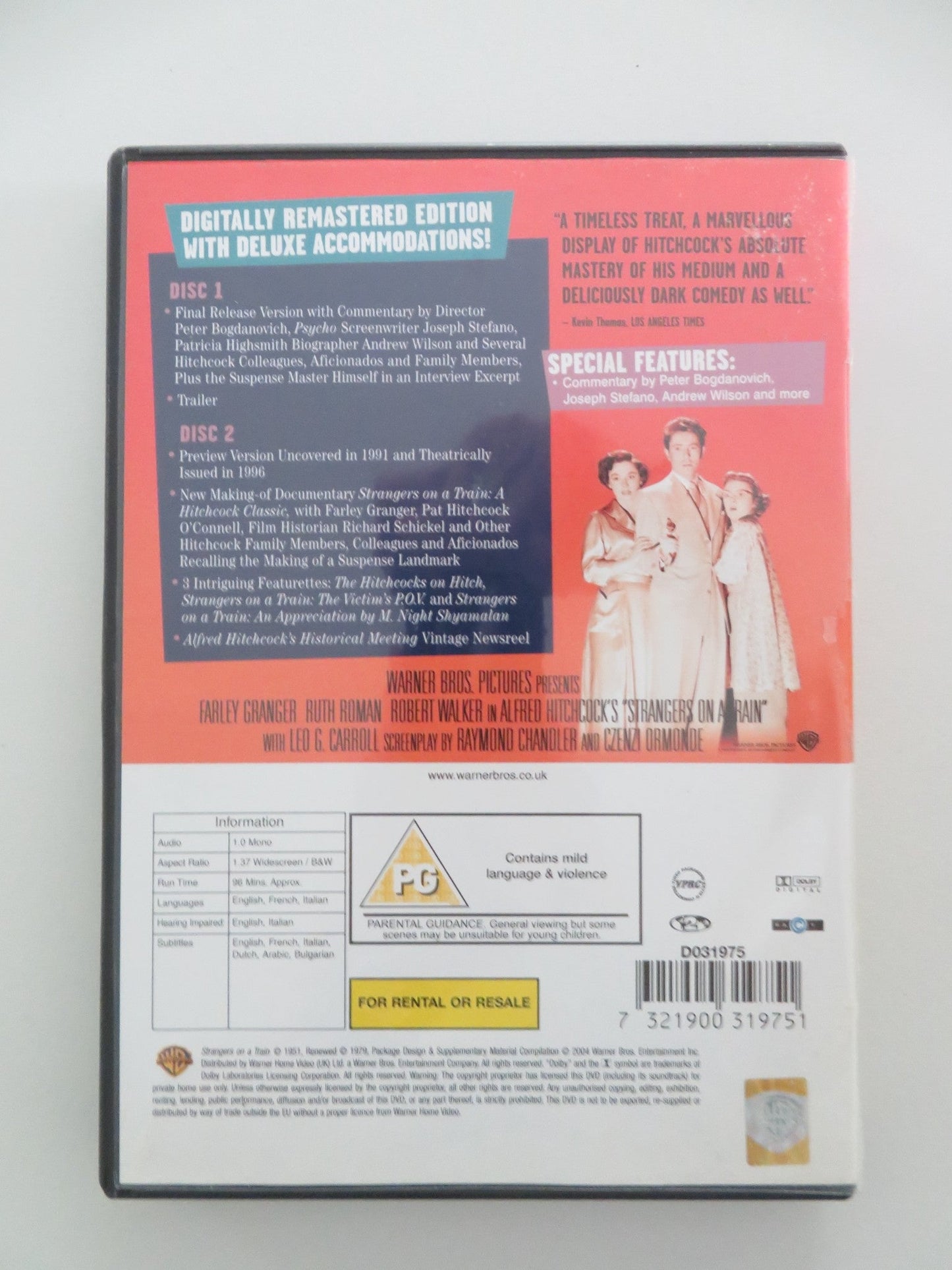 STRANGERS ON A TRAIN - TWO - DISC SPECIAL EDITION (DVD) F. GRANGER 1951 REGION 2 Movie posters