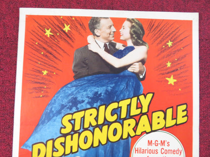 STRICTLY DISHONORABLE - B US INSERT POSTER EZIO PINZA JANET LEIGH 1951 Rendezvous Cinema Movie posters