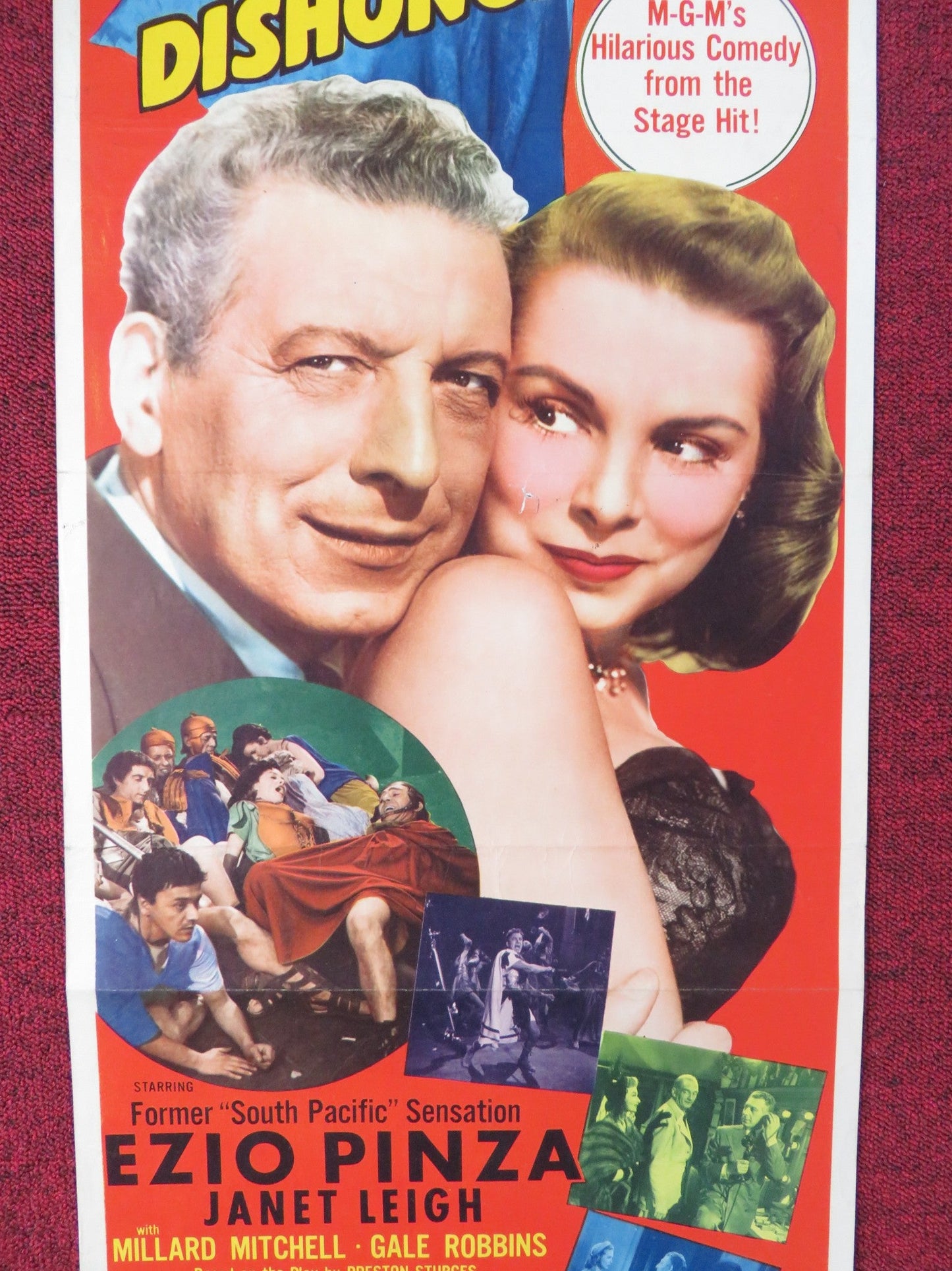 STRICTLY DISHONORABLE - B US INSERT POSTER EZIO PINZA JANET LEIGH 1951 Rendezvous Cinema Movie posters