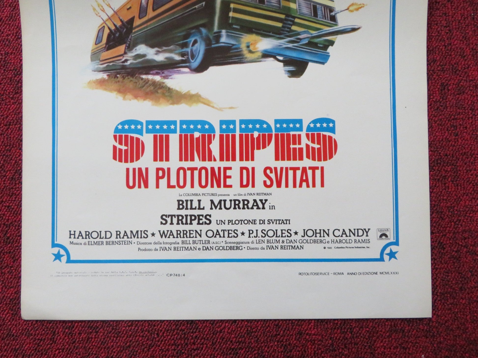 STRIPES ITALIAN LOCANDINA POSTER BILL MURRAY HAROLD RAMIS 1981 Rendezvous Cinema Movie posters
