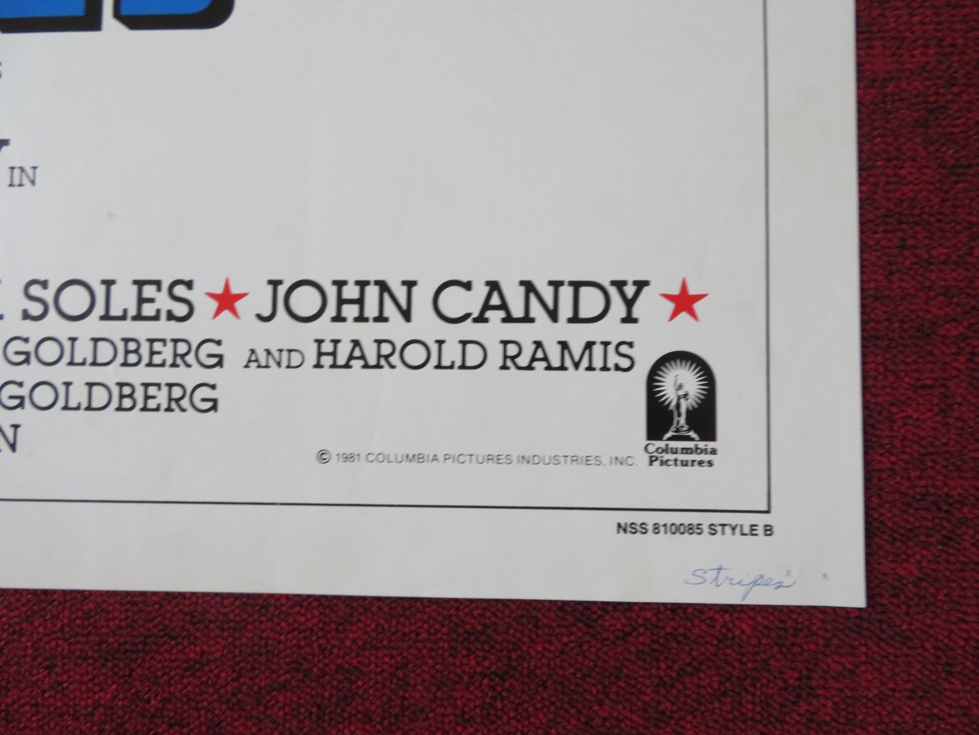 STRIPES - STYLE B FOLDED US ONE SHEET POSTER BILL MURRAY HAROLD RAMIS 1981 Rendezvous Cinema Movie posters