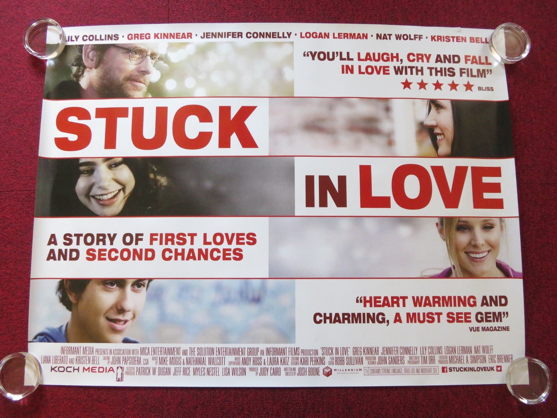 STUCK IN LOVE UK QUAD ROLLED POSTER GREG KINNEAR LILY COLLINS 2012 Rendezvous Cinema Movie posters