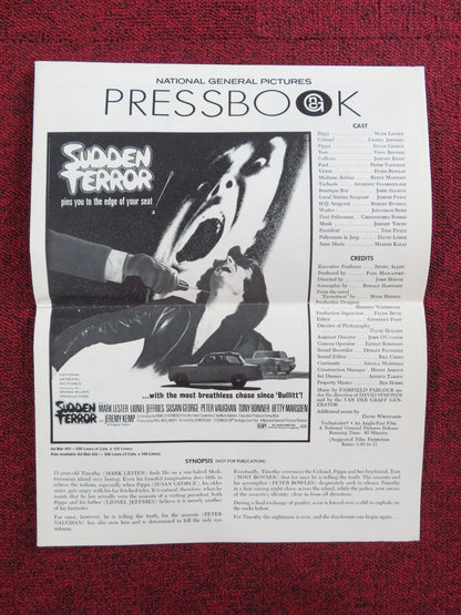 SUDDEN TERROR UNCUT PRESS BOOK FOLDED MARK LESTER LIONEL JEFFRIES 1971 Rendezvous Cinema Movie posters