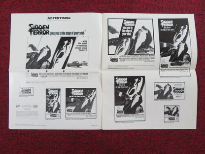 SUDDEN TERROR UNCUT PRESS BOOK FOLDED MARK LESTER LIONEL JEFFRIES 1971 Rendezvous Cinema Movie posters