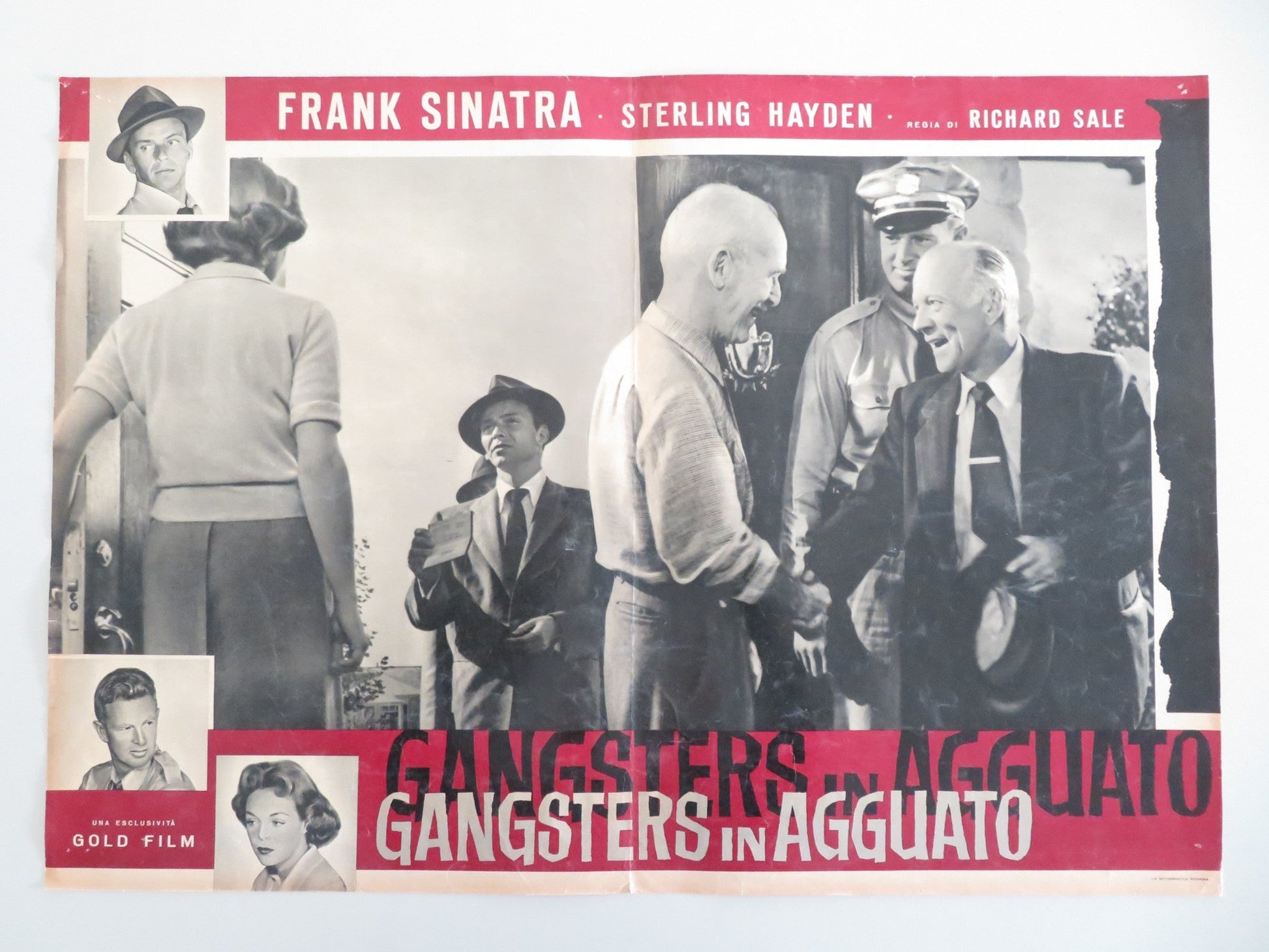 SUDDENLY - A ITALIAN FOTOBUSTA POSTER FRANK SINATRA STERLING HAYDEN 1954 Movie posters