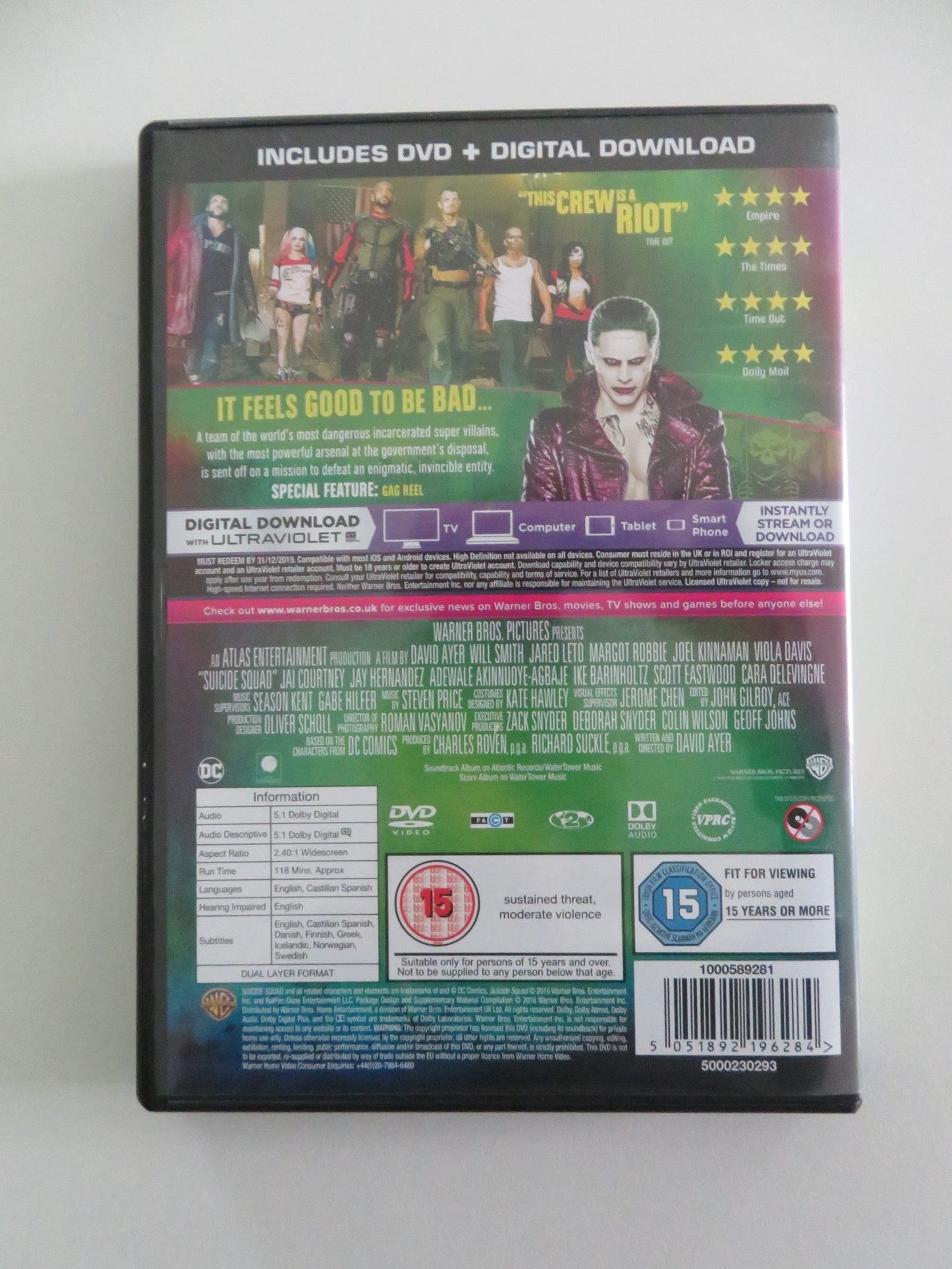 SUICIDE SQUAD (DVD) DC COMICS MARGOT ROBBIE WILL SMITH JARED LETO 2016 REGION 2 Movie posters