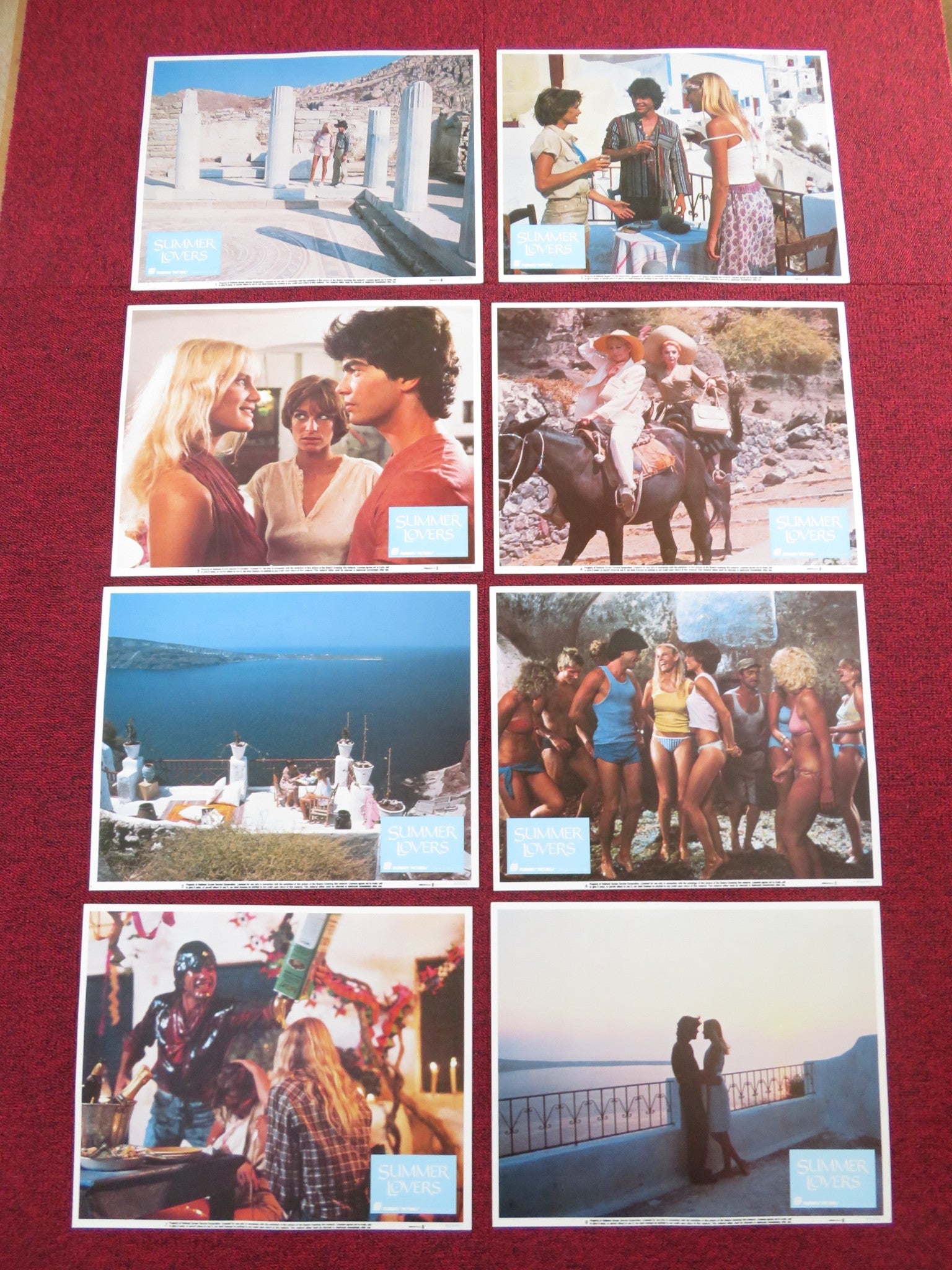 SUMMER LOVERS US LOBBY CARD FULL SET PETER GALLAGHER DARYL HANNAH 1982 Rendezvous Cinema Movie posters