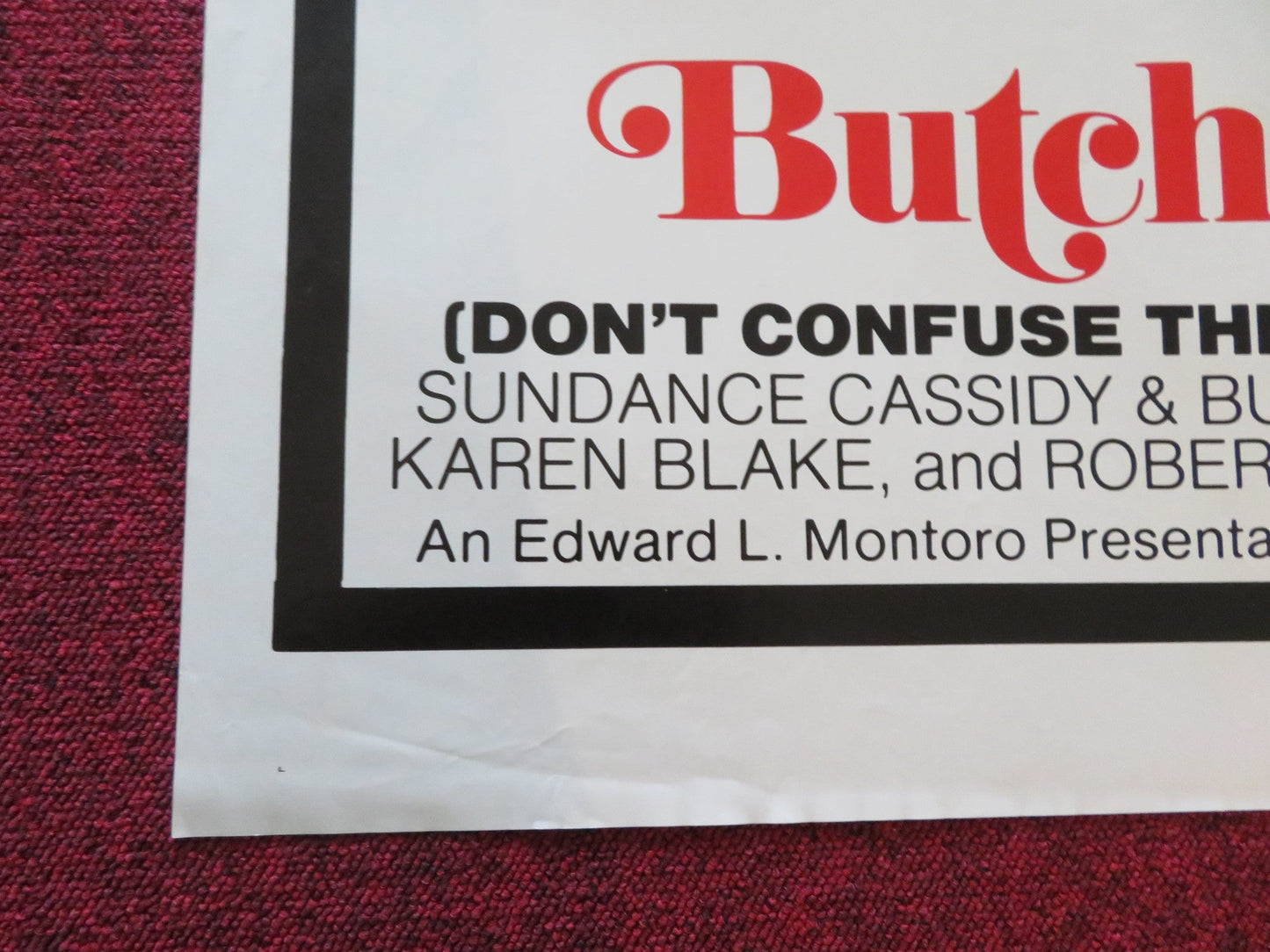 SUNDANCE CASSIDY AND BUTCH THE KID FOLDED US ONE SHEET POSTER JOHN WADE 1969 Rendezvous Cinema Movie posters