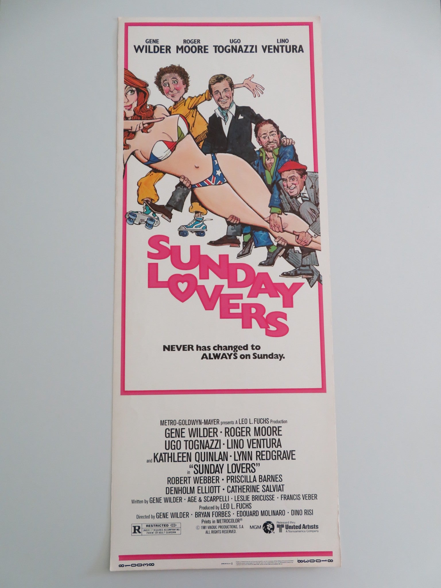 SUNDAY LOVERS US INSERT POSTER ROGER MOORE GENE WILDER 1981 Movie posters