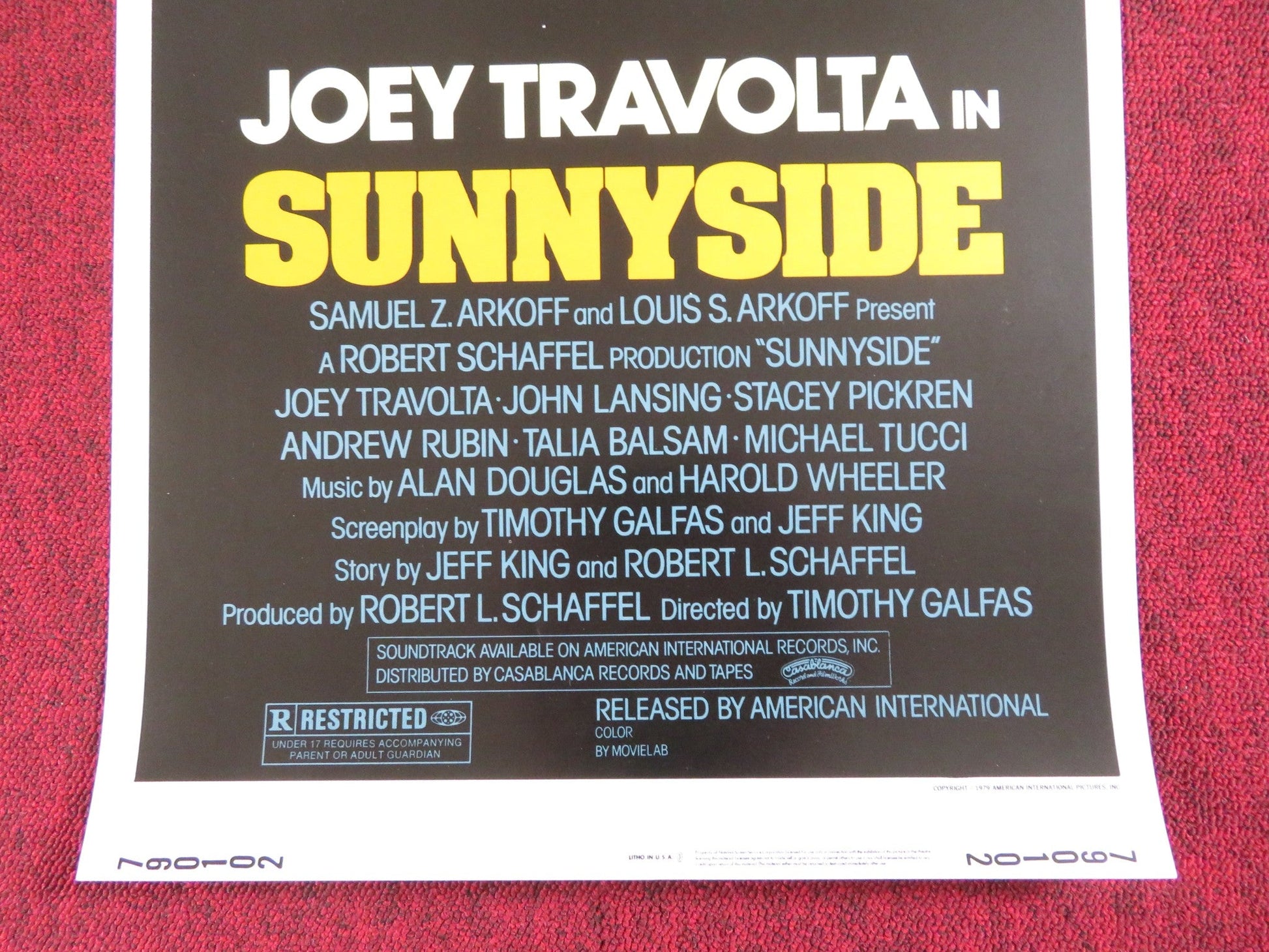 SUNNYSIDE US INSERT POSTER JOEY TRAVOLTA STACEY PICKREN 1979 Rendezvous Cinema Movie posters