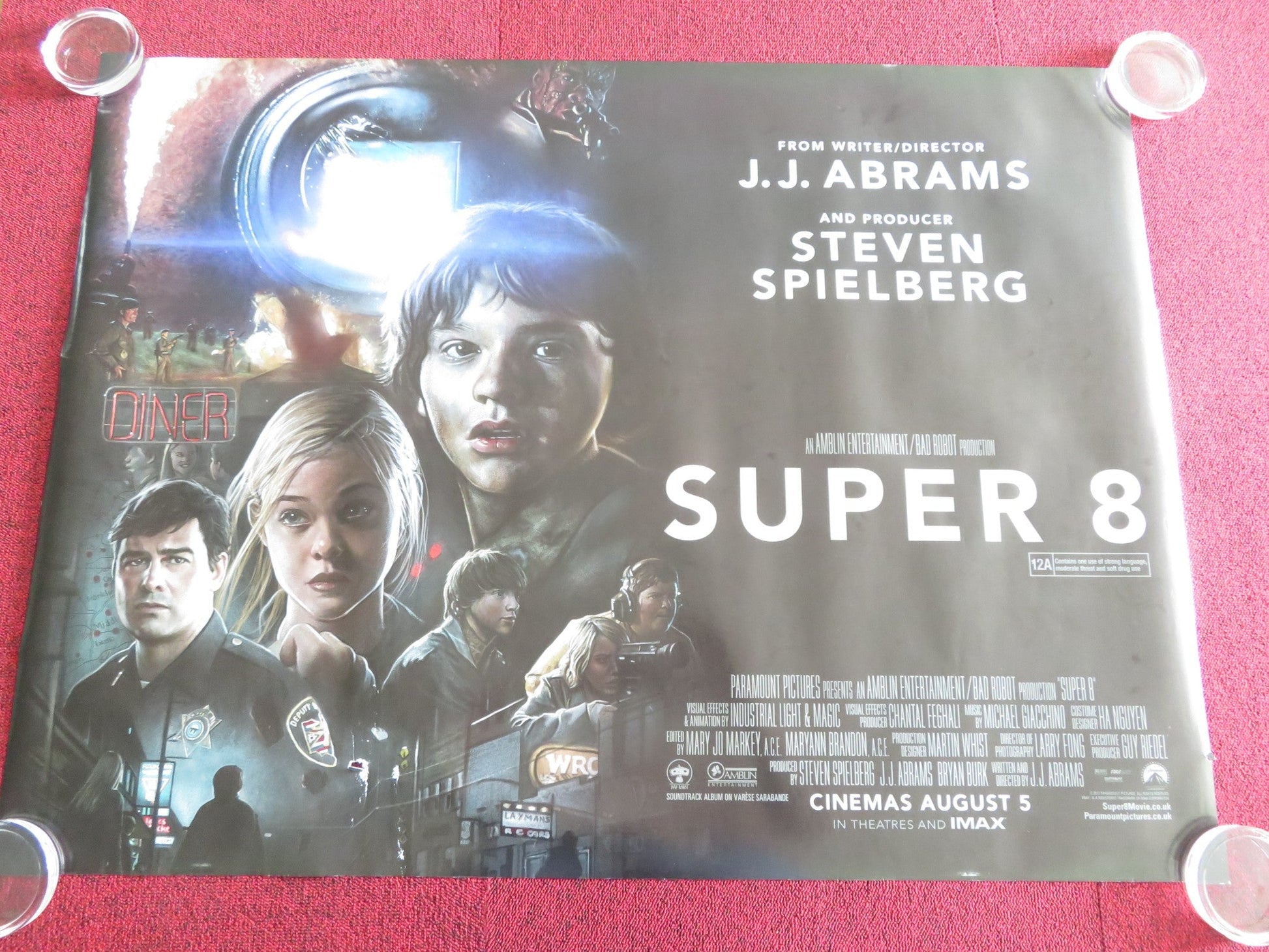 SUPER 8 - A UK QUAD ROLLED POSTER ELLE FANNING JOEL COURTNEY 2011 Rendezvous Cinema Movie posters