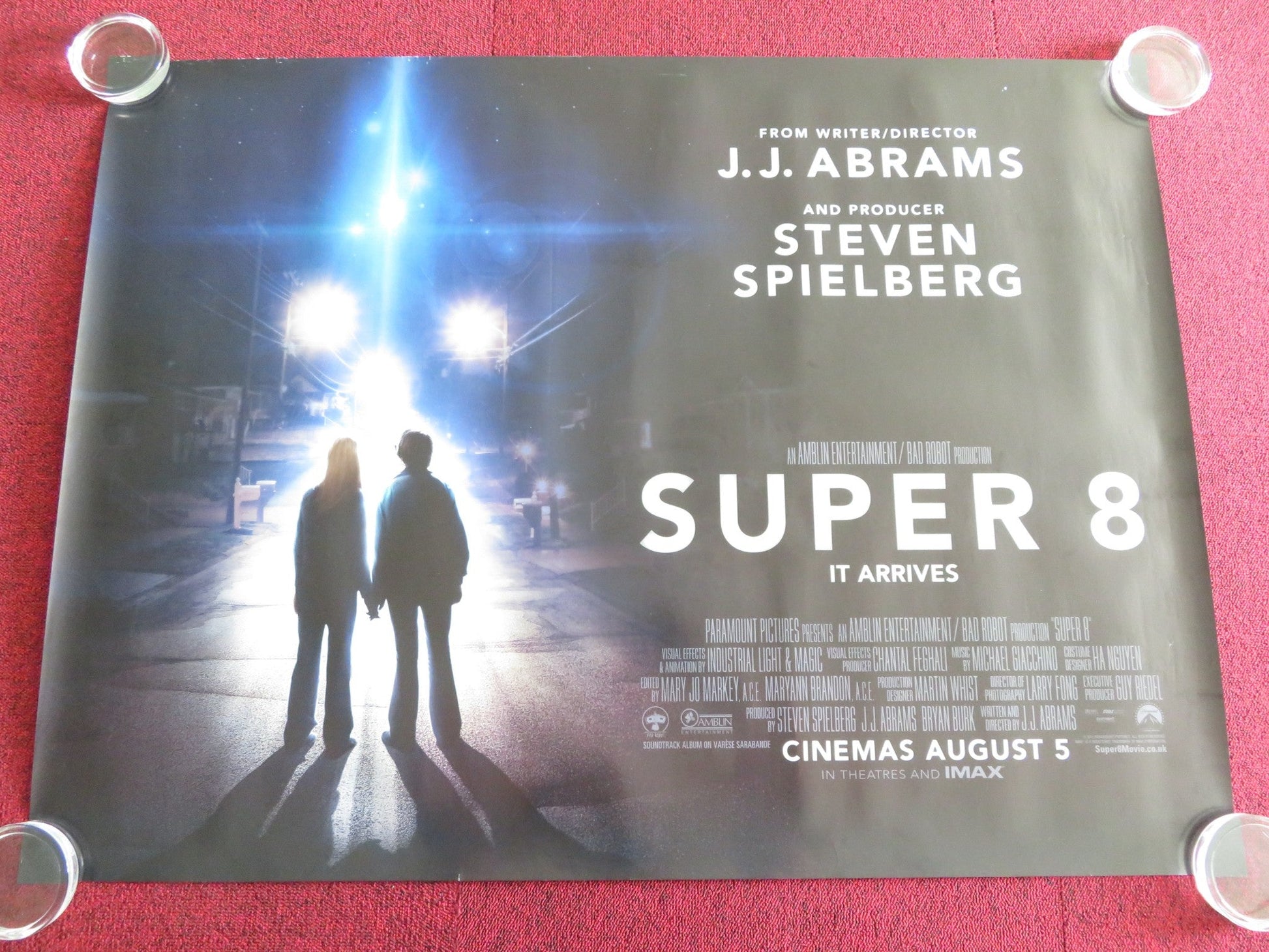 SUPER 8 - B UK QUAD ROLLED POSTER ELLE FANNING JOEL COURTNEY 2011 Rendezvous Cinema Movie posters