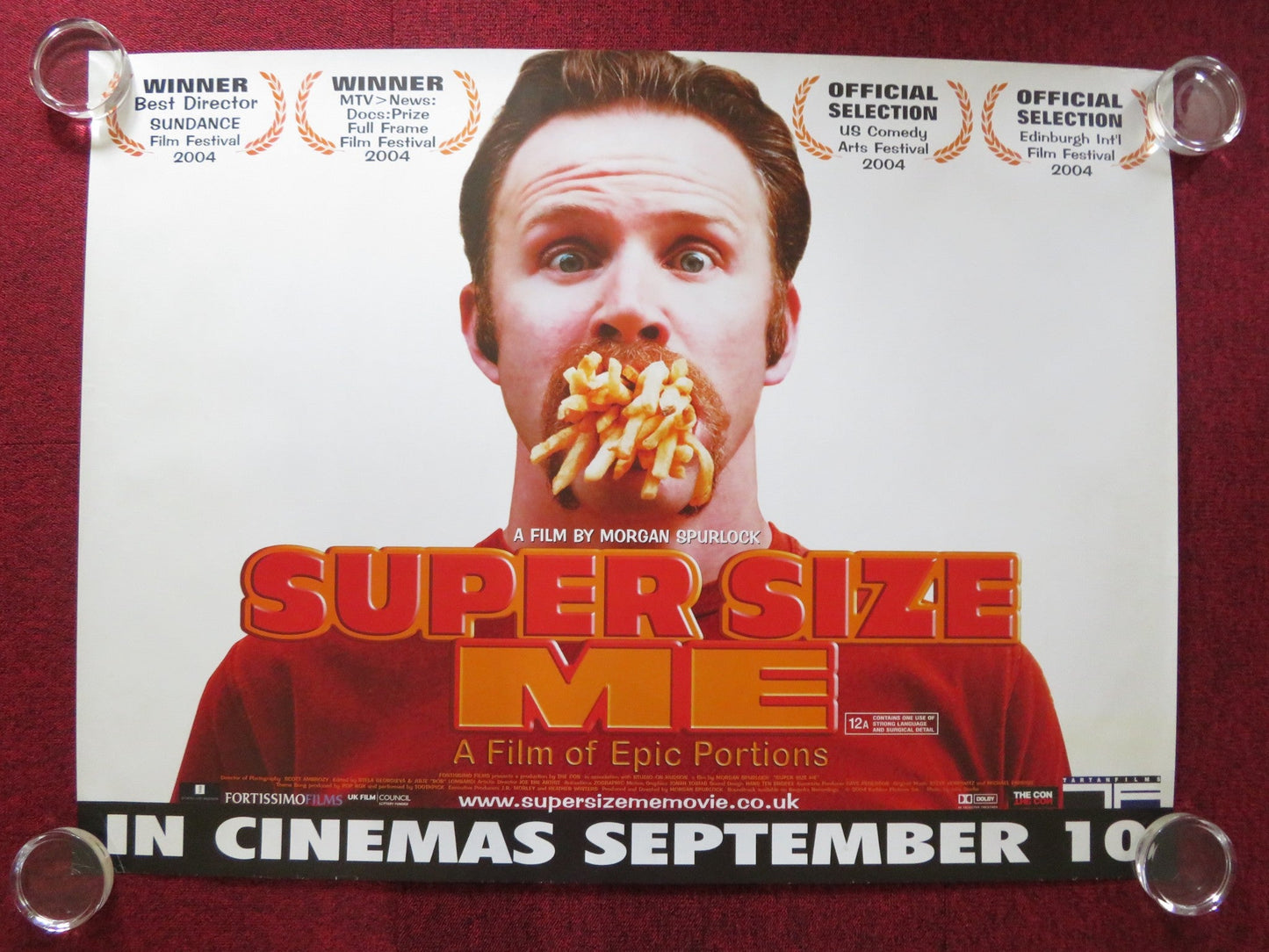 SUPER SIZE ME UK QUAD ROLLED POSTER MORGAN SPURLOCK 2004 Rendezvous Cinema Movie posters