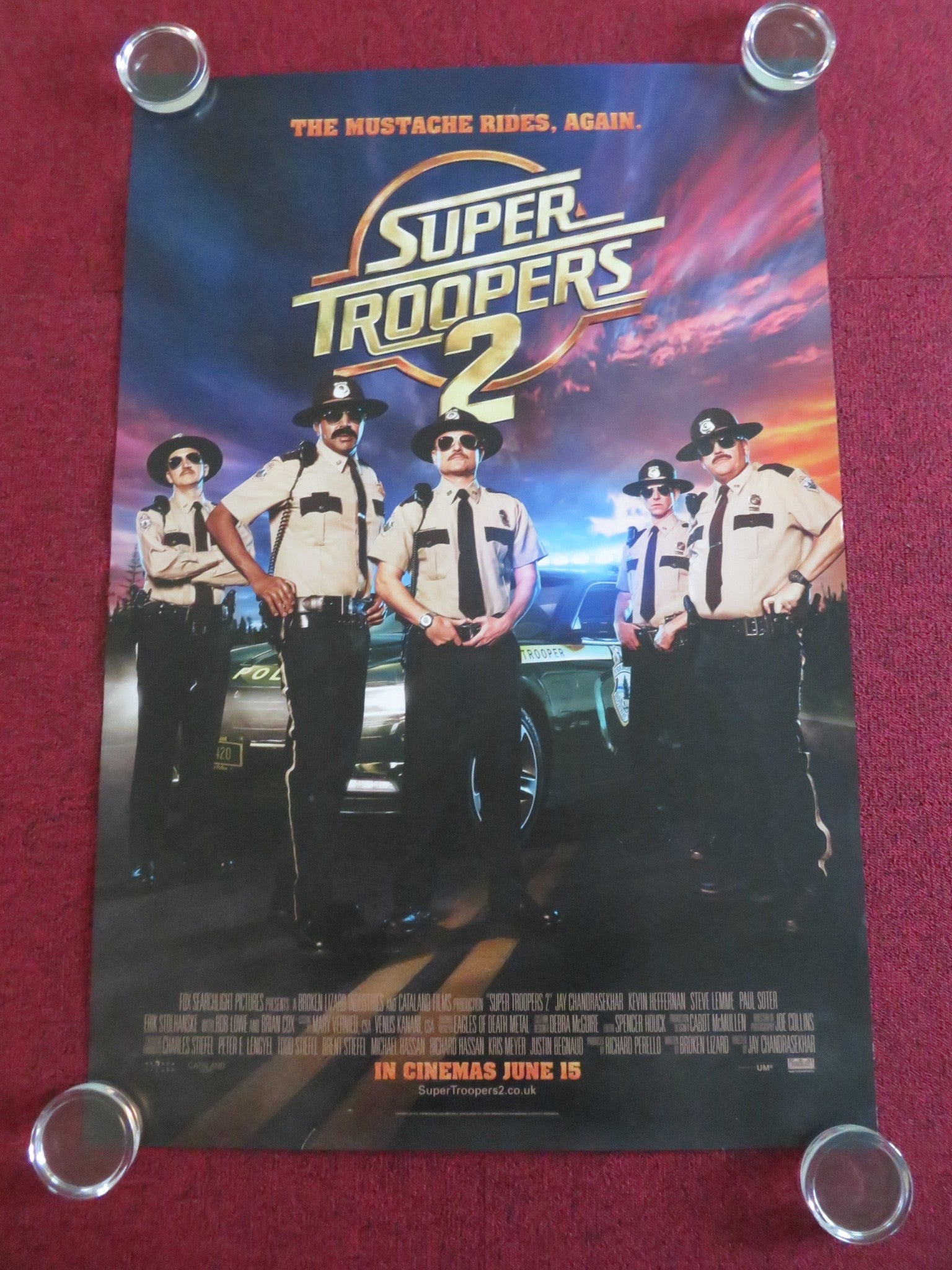 SUPER TROOPERS 2 US ONE SHEET ROLLED POSTER SEANN WILLIAM SCOTT ROB LOWE 2018 Movie posters