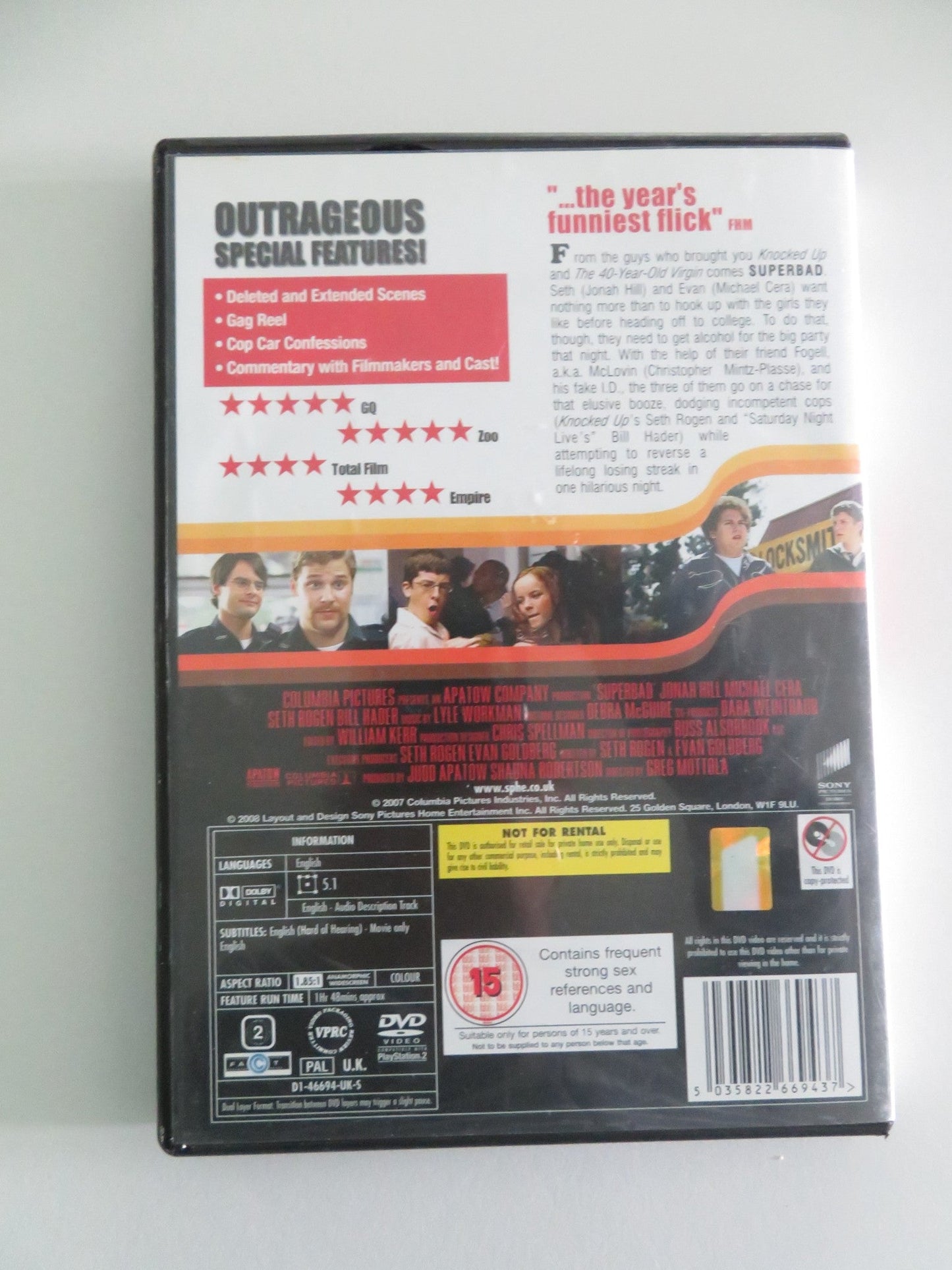 SUPERBAD (DVD) JONAH HILL MICHAEL CERA 2007 REGION 2 Movie posters