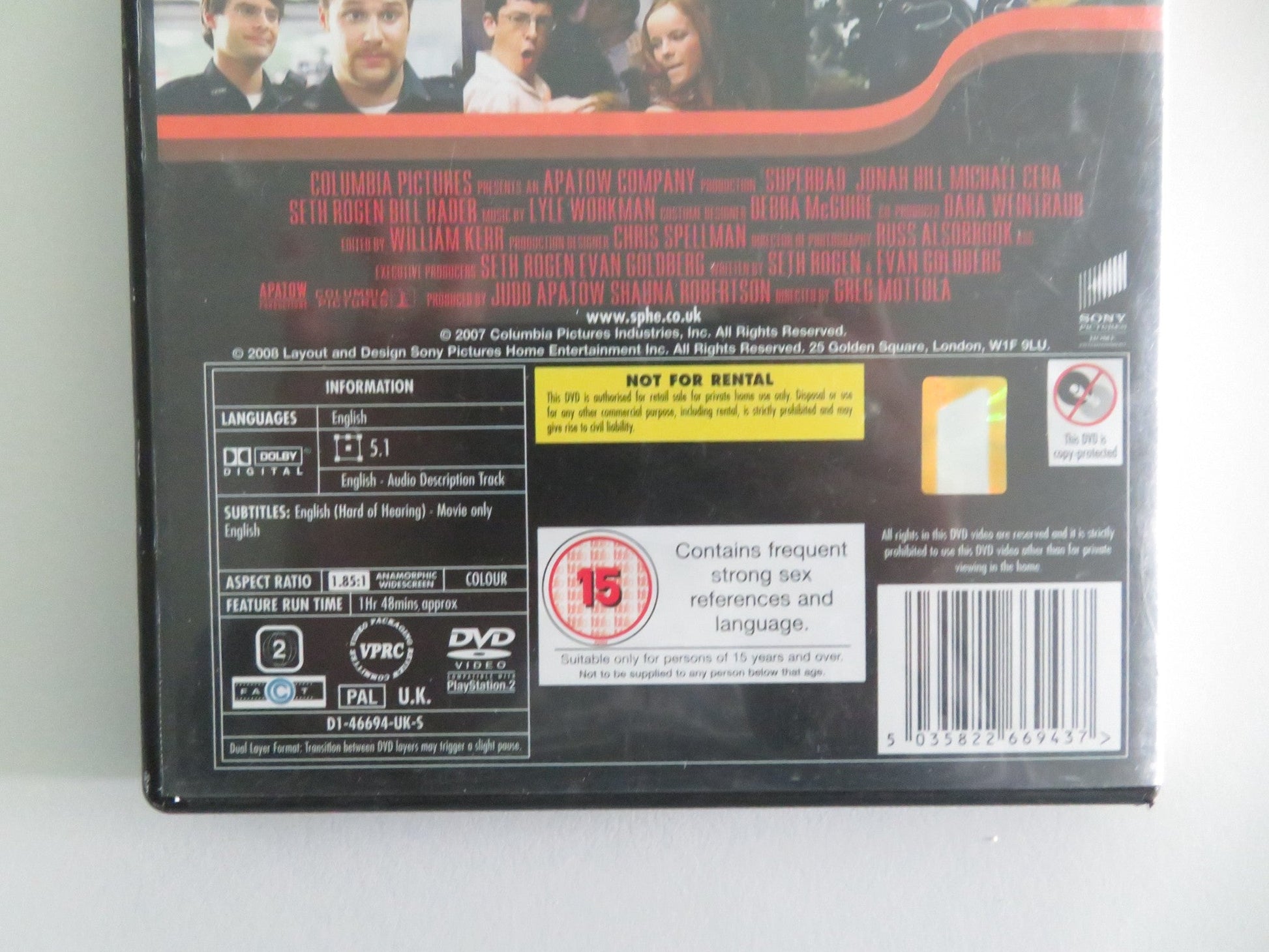SUPERBAD (DVD) JONAH HILL MICHAEL CERA 2007 REGION 2 Movie posters