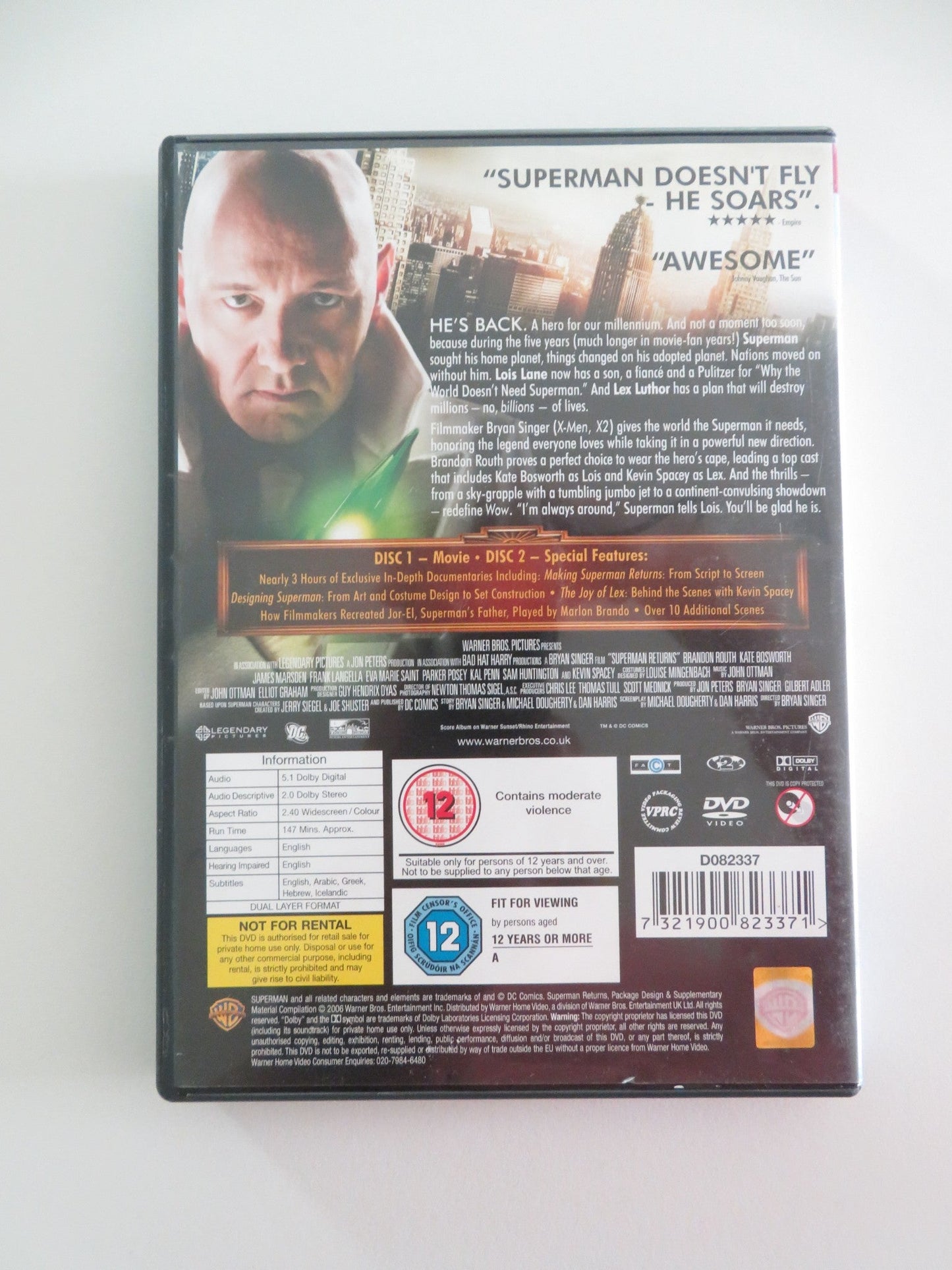 SUPERMAN RETURNS - 2 DISC SPECIAL EDITION (DVD) DC COMICS ROUTH 2006 REGION 2 Movie posters