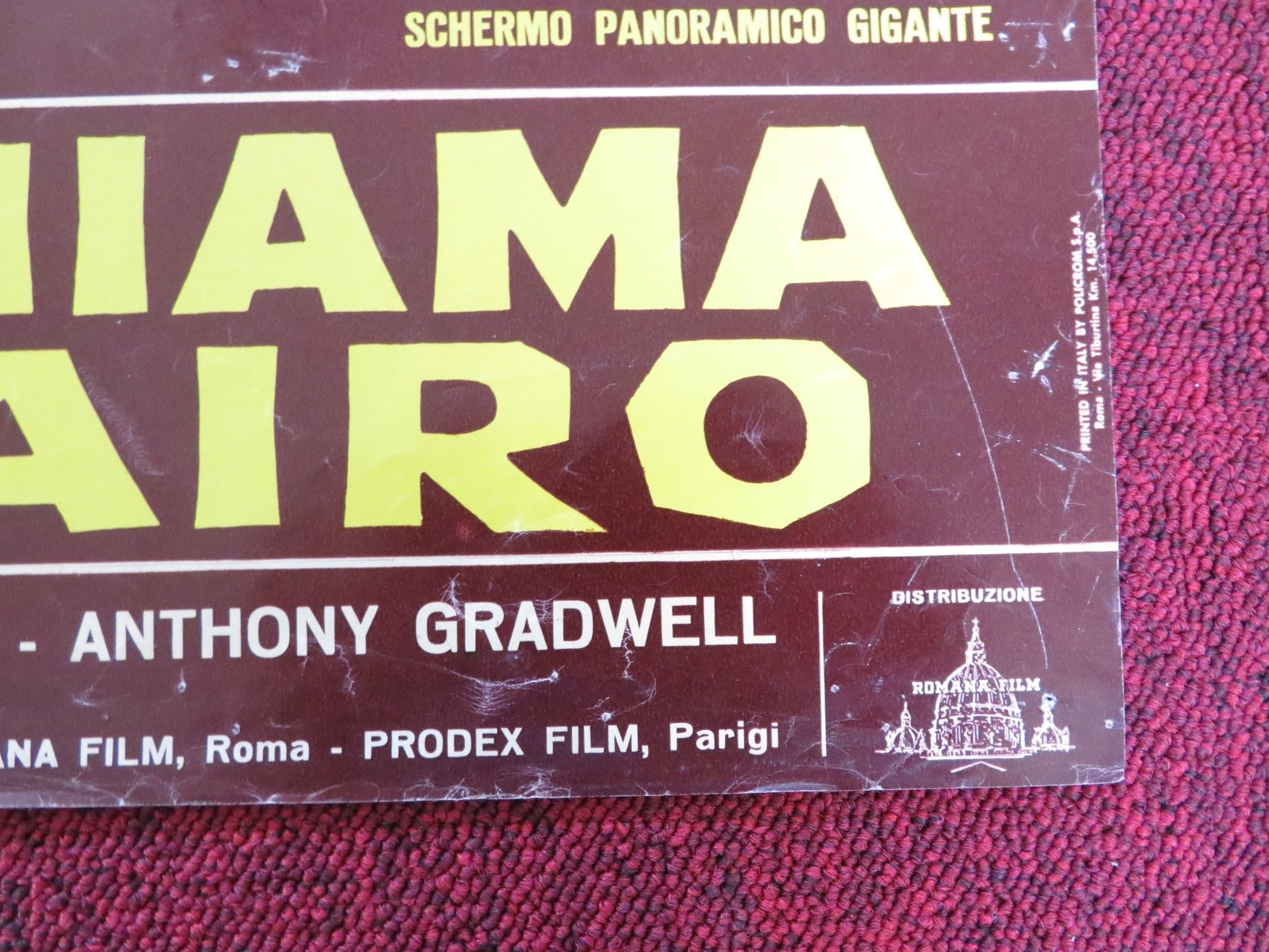 SUPERSEVEN CALLING CAIRO - A ITALIAN FOTOBUSTA POSTER ROGER BROWNE 1965 Rendezvous Cinema Movie posters