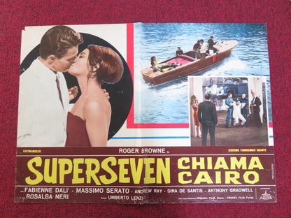 SUPERSEVEN CALLING CAIRO - B ITALIAN FOTOBUSTA POSTER ROGER BROWNE 1965 Rendezvous Cinema Movie posters