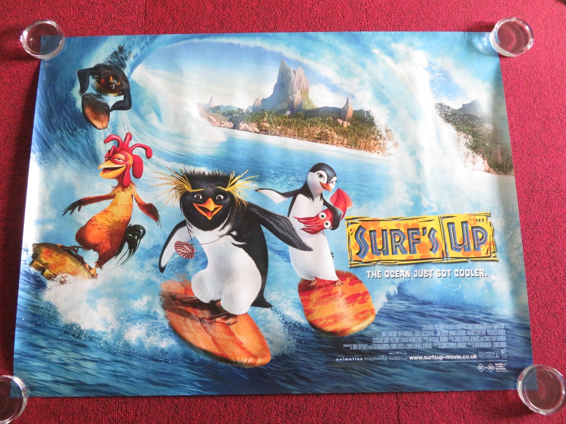 SURF'S UP UK QUAD ROLLED POSTER SHIA LABEOUF JEFF BRIDGES 2007 Rendezvous Cinema Movie posters