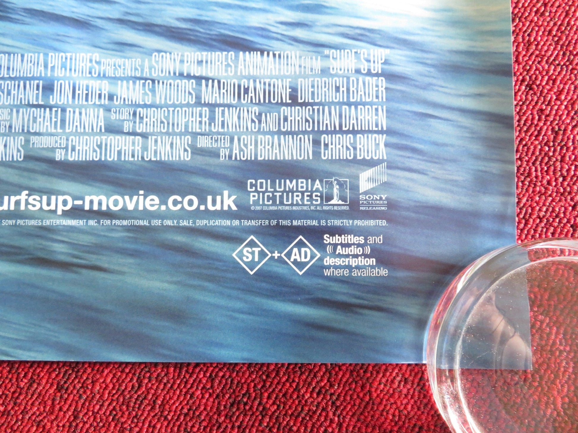 SURF'S UP UK QUAD ROLLED POSTER SHIA LABEOUF JEFF BRIDGES 2007 Rendezvous Cinema Movie posters