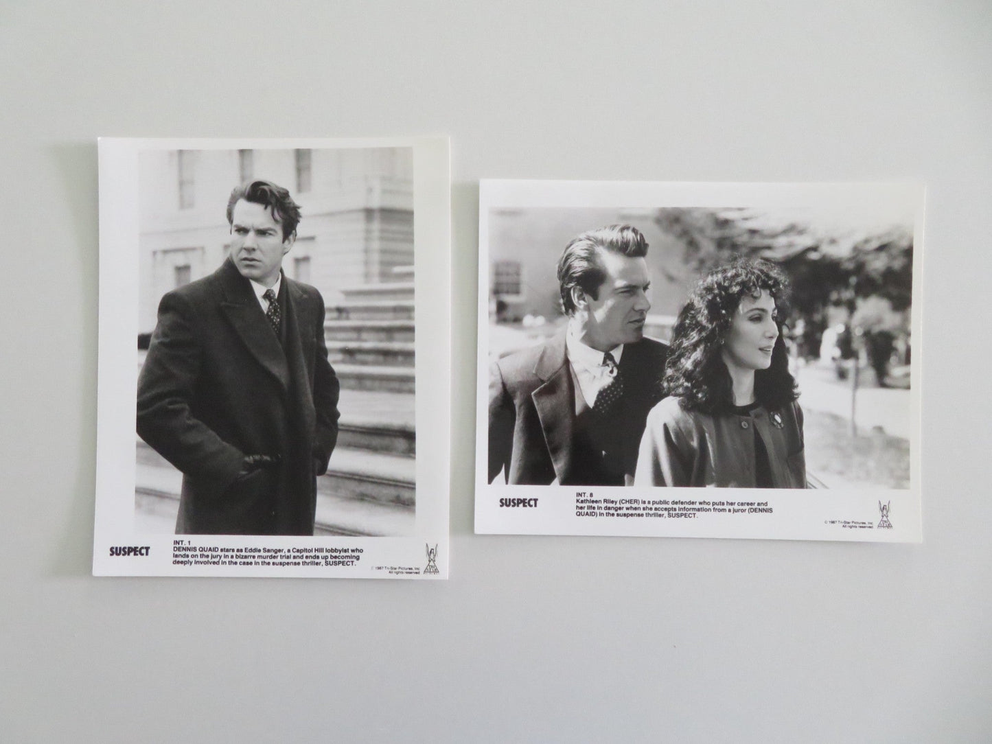 SUSPECT MOVIE STILL PHOTO LOT OF 12 CHER DENNIS QUAID 1987 Movie posters