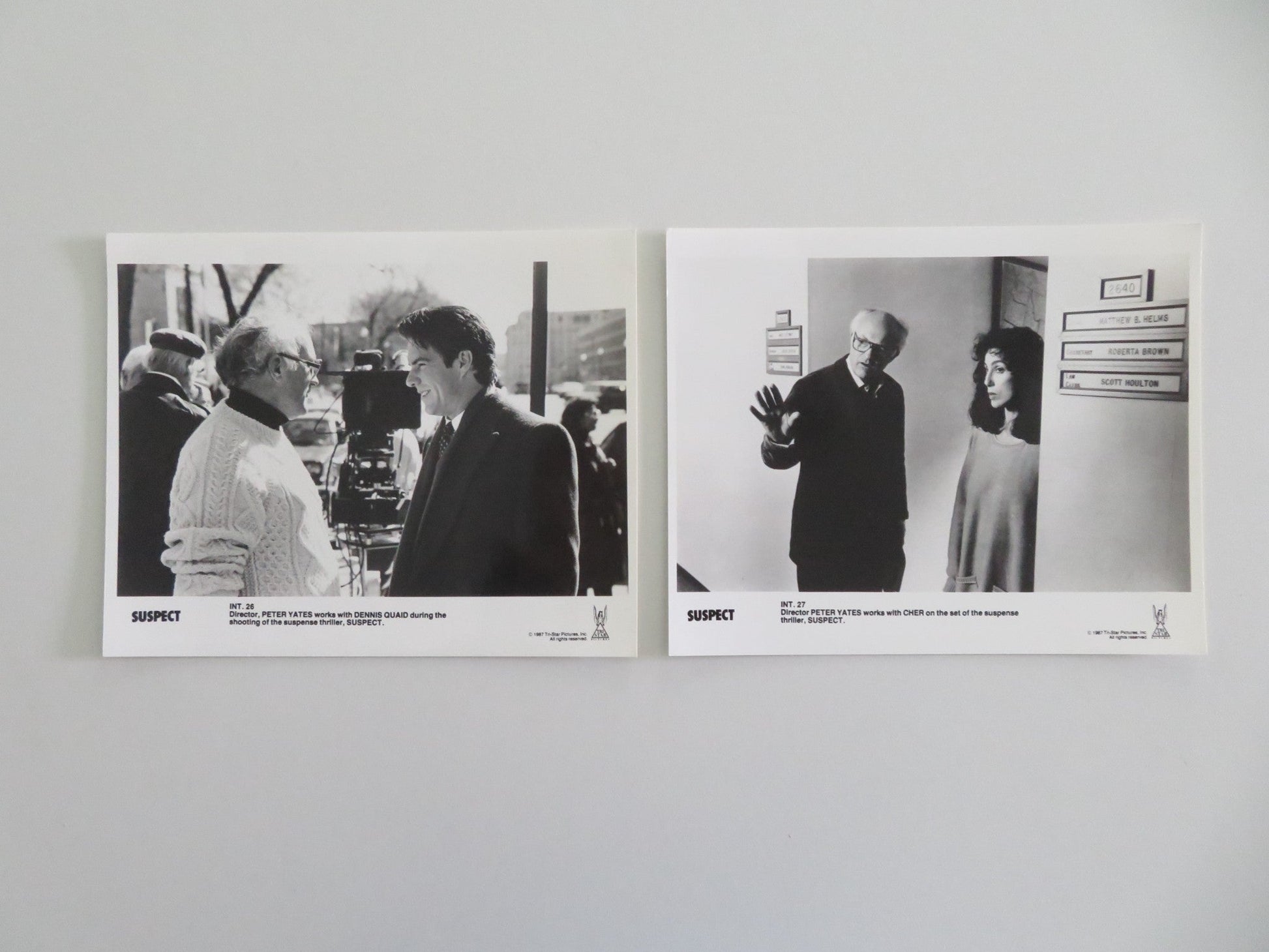 SUSPECT MOVIE STILL PHOTO LOT OF 12 CHER DENNIS QUAID 1987 Movie posters